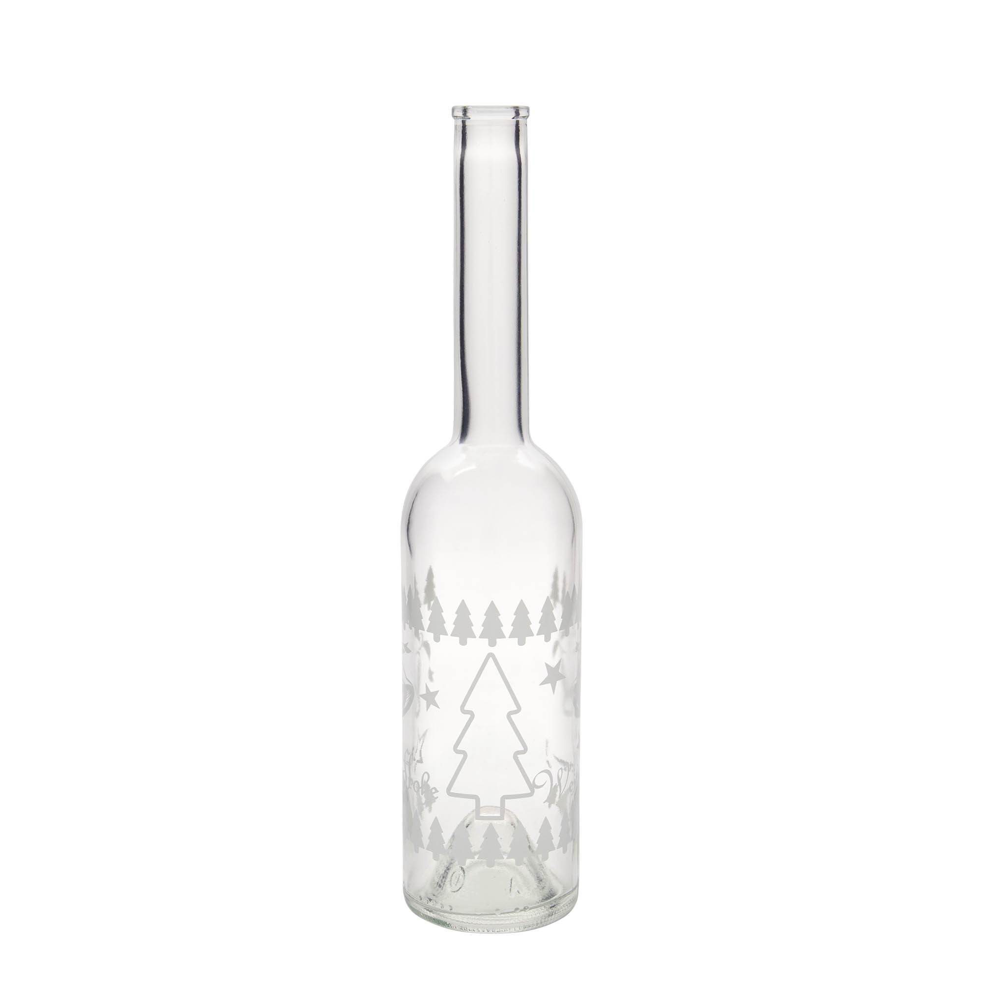 Bottiglia di vetro da 500 ml 'Opera', motivo: Natale classico, bocca: sughero Bottiglia di vetro da 500 ml 'Opera', motivo: Natale classico, bocca: sughero