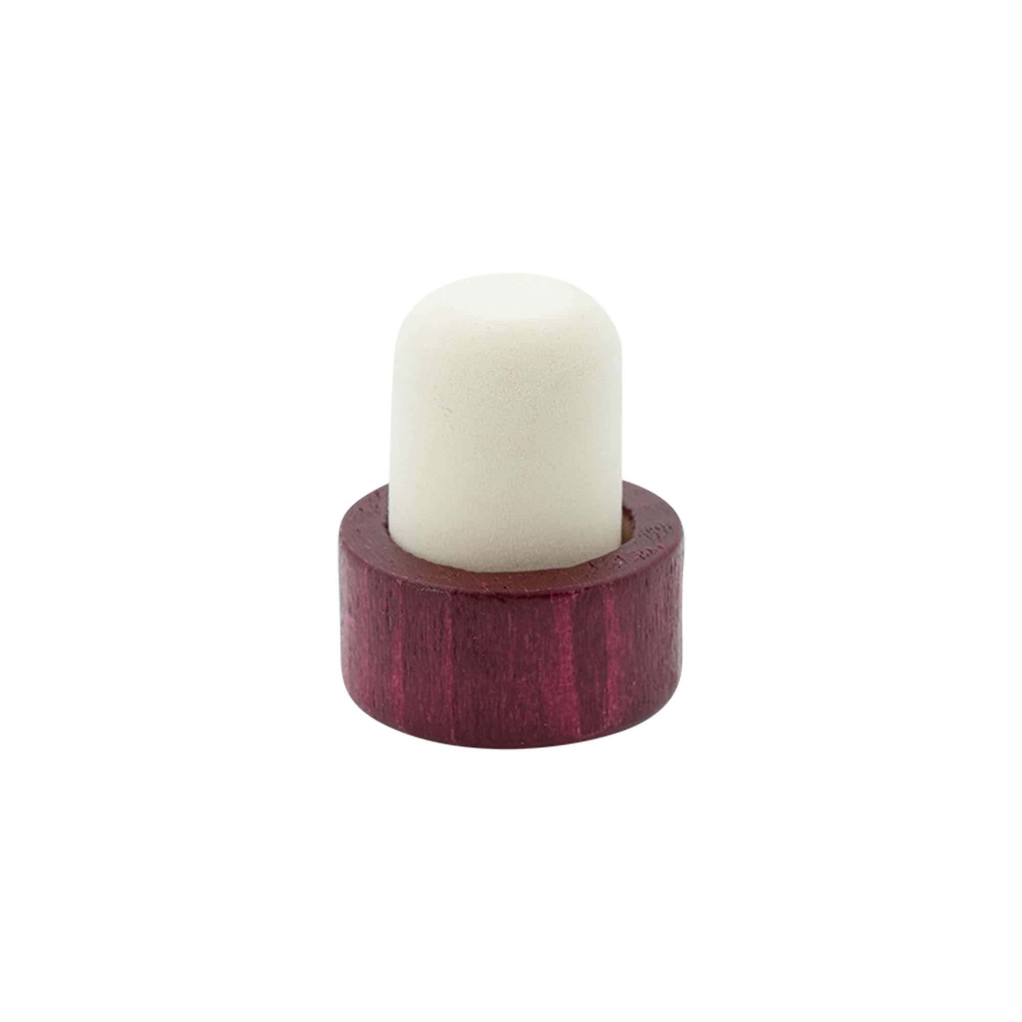 Tappo a manico 19 mm, legno/plastica, bordeaux, per bocca: sughero