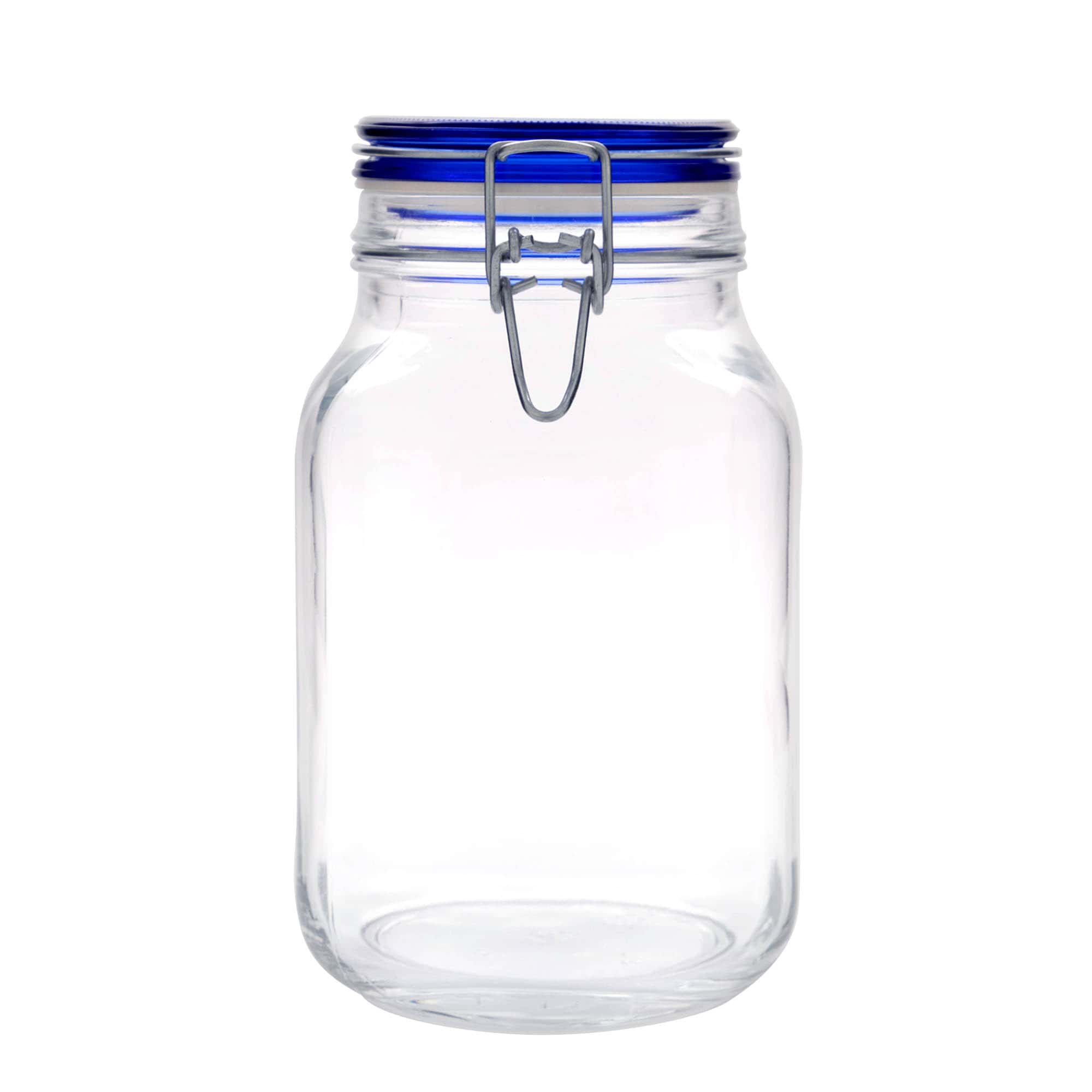 Barattolo con chiusura a filo 'Fido' da 2.000 ml, tappo blu, quadrato, apertura: chiusura a filo Barattolo con chiusura a filo 'Fido' da 2.000 ml, tappo blu, quadrato, apertura: chiusura a filo