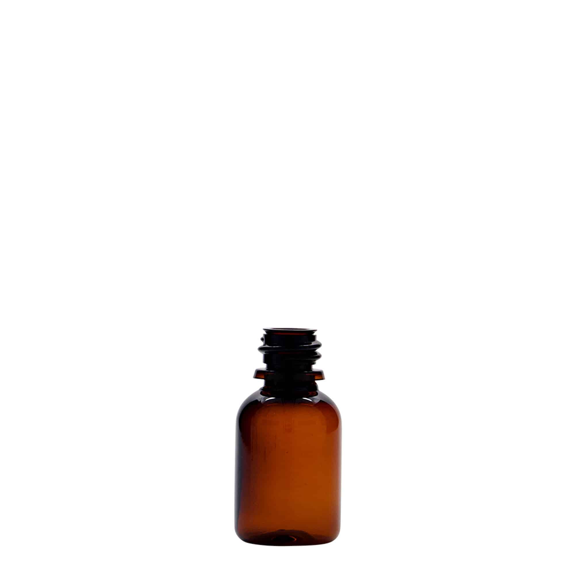 Flacone medico in PET da 20 ml 'Easy Living', marrone, plastica, bocca: DIN 18