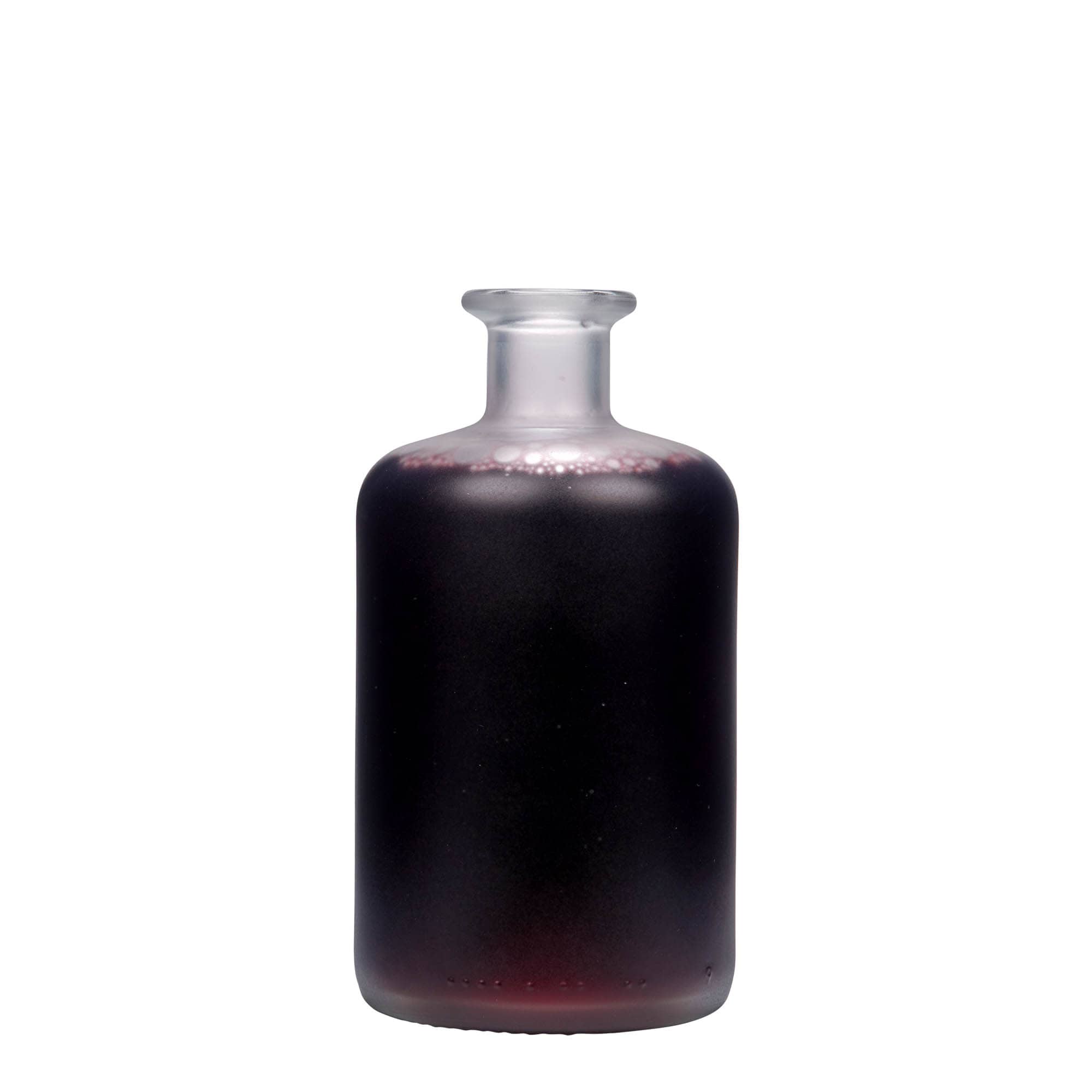 Bottiglia di vetro da 500 ml, da farmacista, ghiacciata, bocca: sughero Bottiglia di vetro da 500 ml, da farmacista, ghiacciata, bocca: sughero