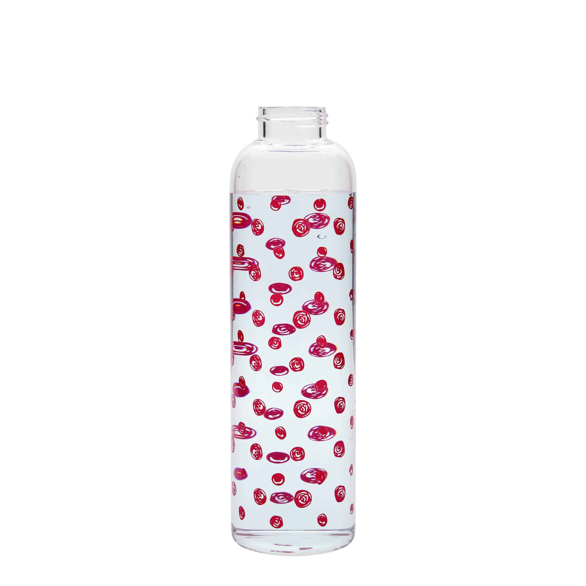 500 ml Borraccia 'Perseus', motivo: Pois rossi, vetro, imboccatura: a vite
