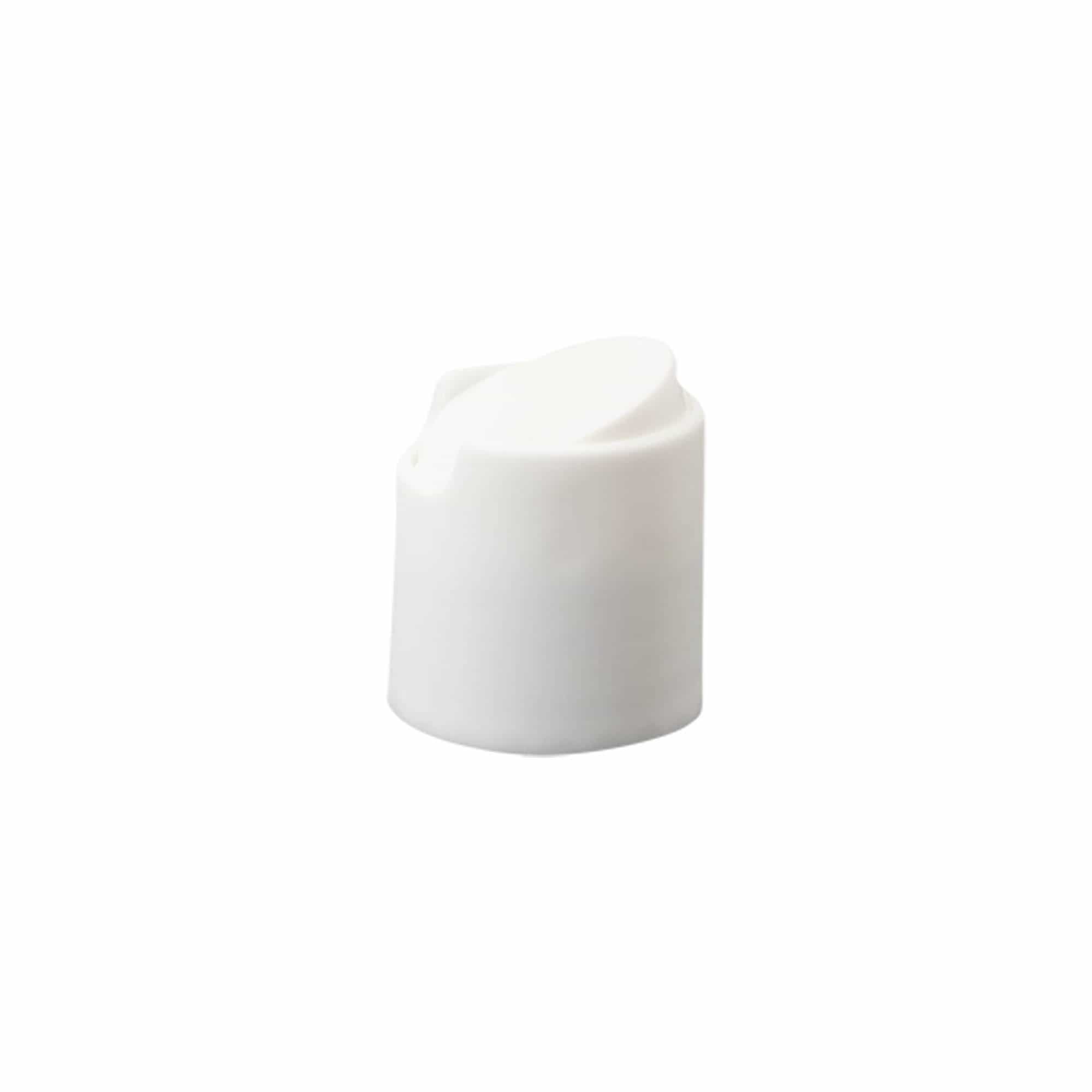 Tappo a vite Disc Top, plastica PP, bianco, per bocca: 24/410