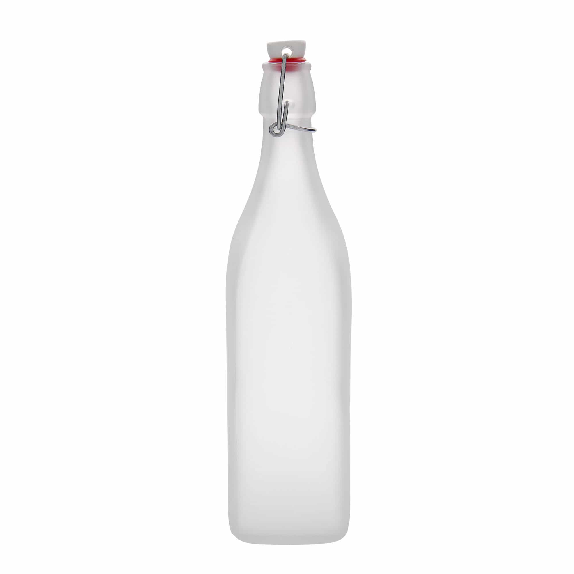 1.000 ml Bottiglia satinata 'Swing', vetro, quadrata, imboccatura: tappo meccanico 1.000 ml Bottiglia satinata 'Swing', vetro, quadrata, imboccatura: tappo meccanico