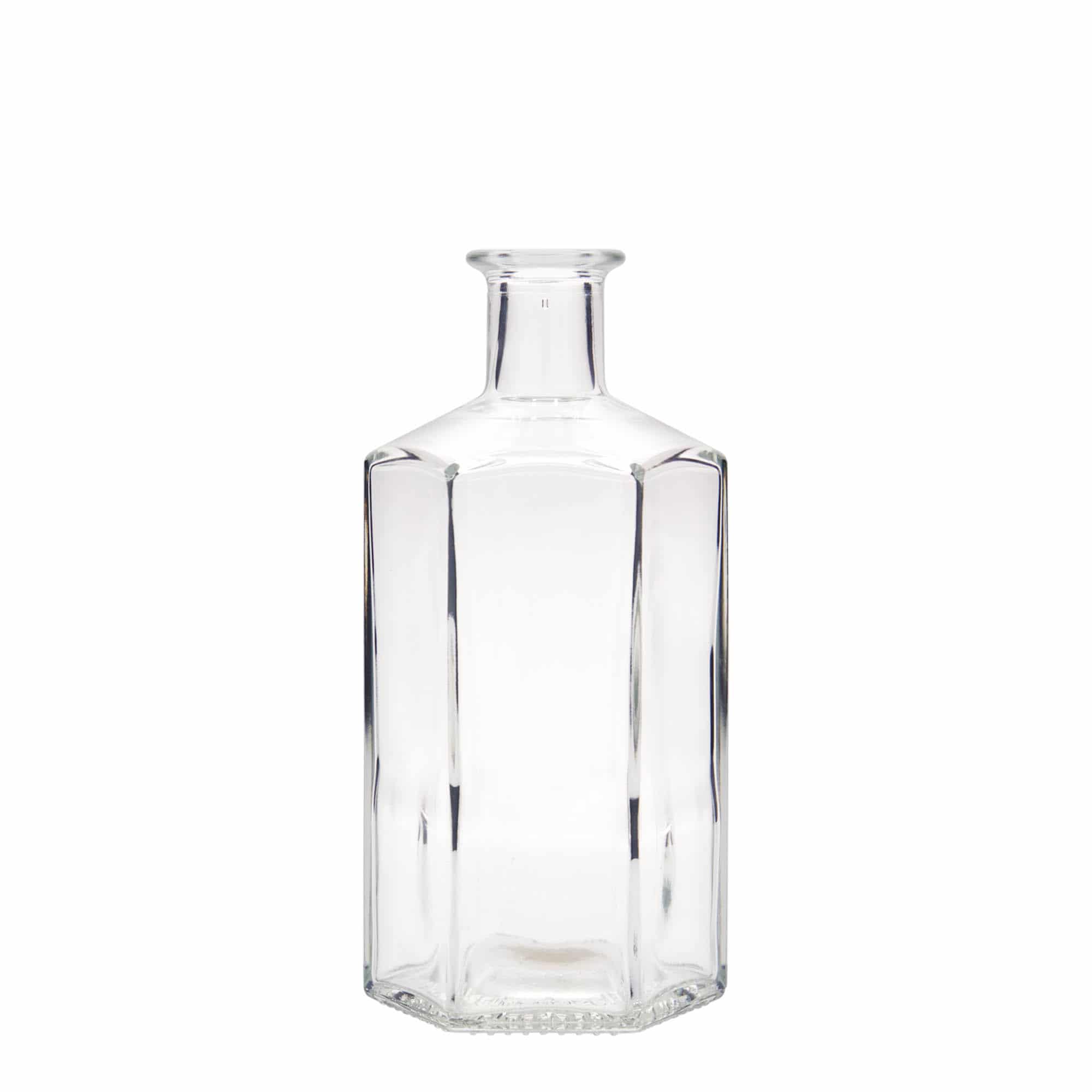 Bottiglia di vetro da 500 ml Apotecario 'Jimmy', esagonale, bocca: tappo di sughero Bottiglia di vetro da 500 ml Apotecario 'Jimmy', esagonale, bocca: tappo di sughero