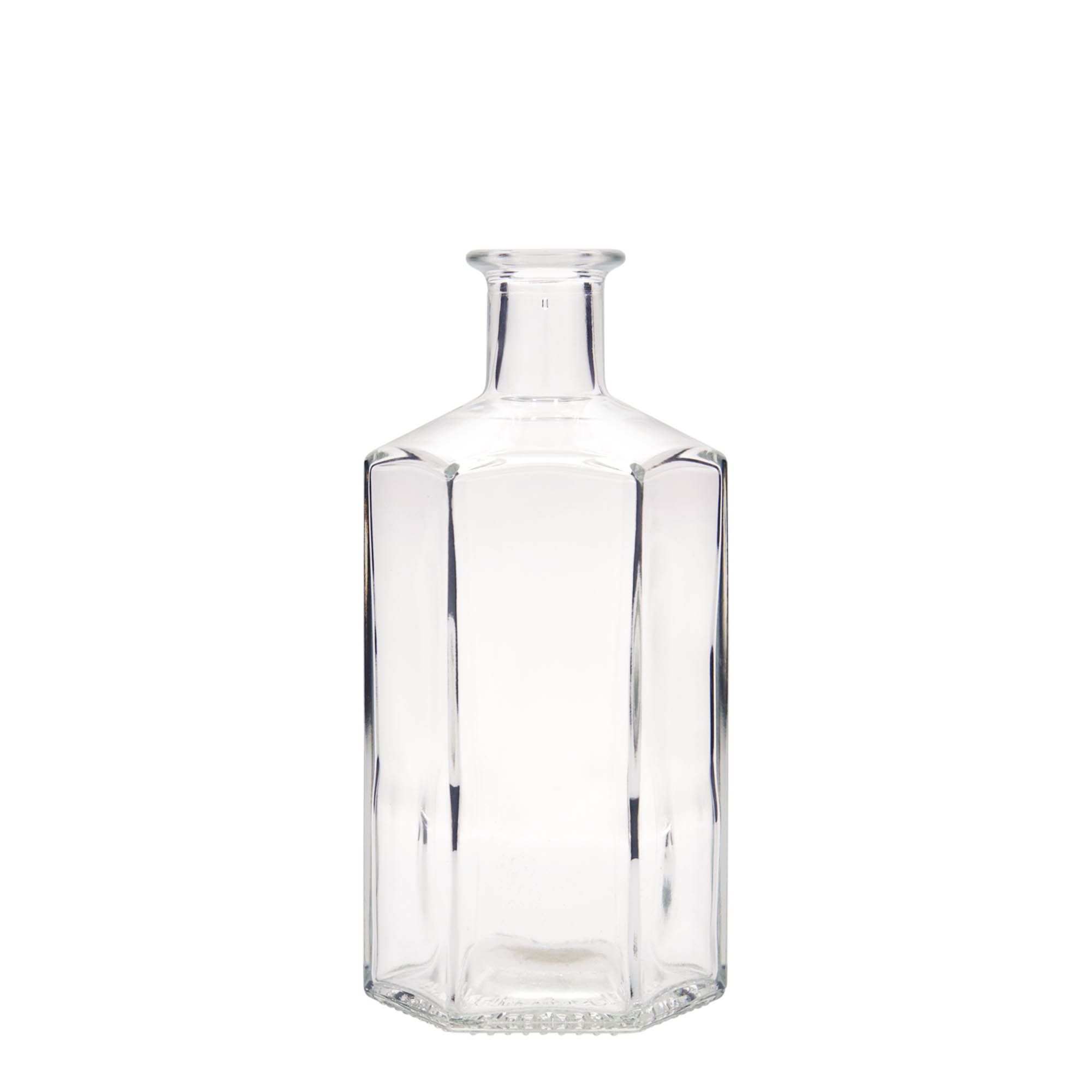 Bottiglia di vetro da 500 ml Apotecario 'Jimmy', esagonale, bocca: tappo di sughero Bottiglia di vetro da 500 ml Apotecario 'Jimmy', esagonale, bocca: tappo di sughero
