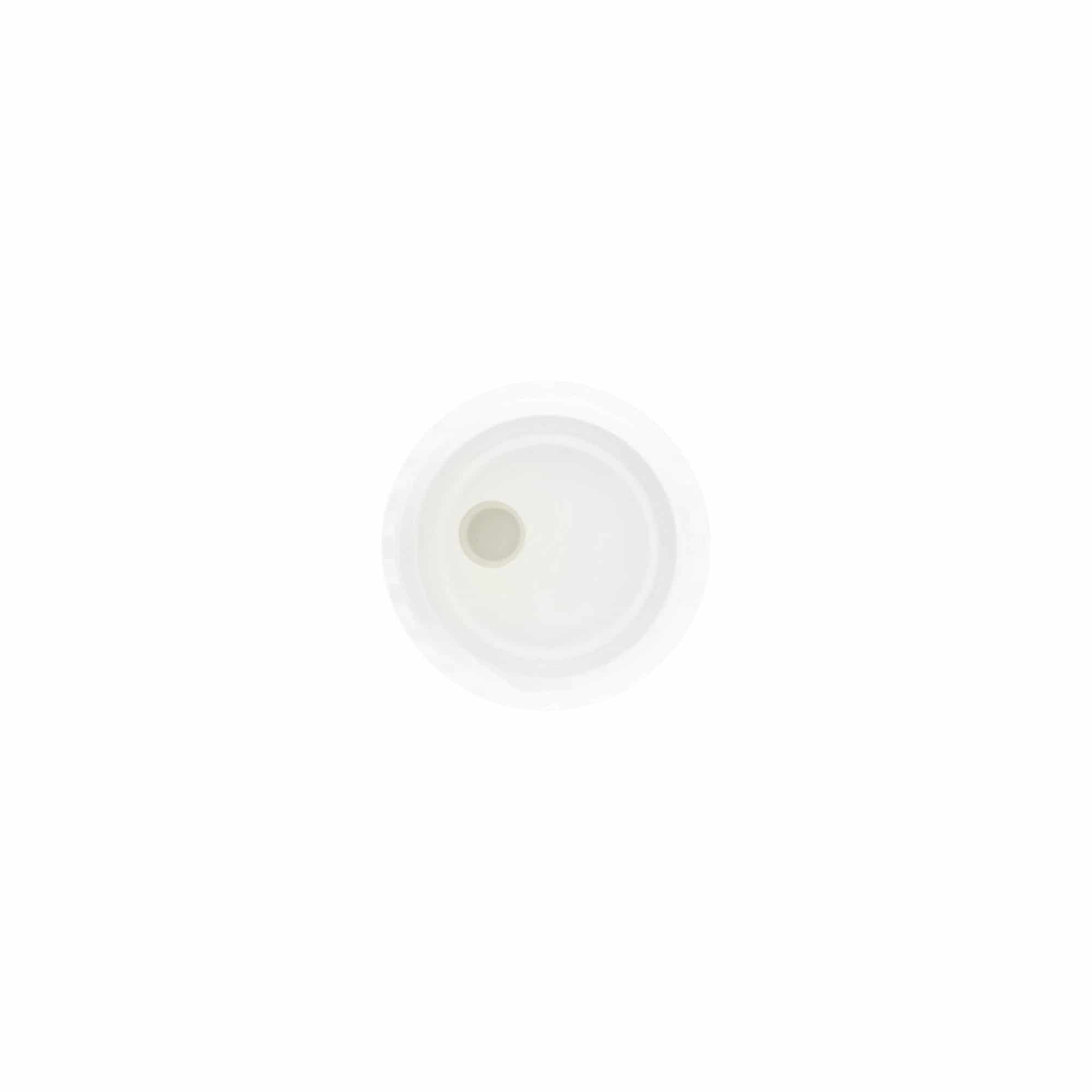 Tappo a vite Disc-Top, plastica PP, bianco, per imboccatura: 24/410