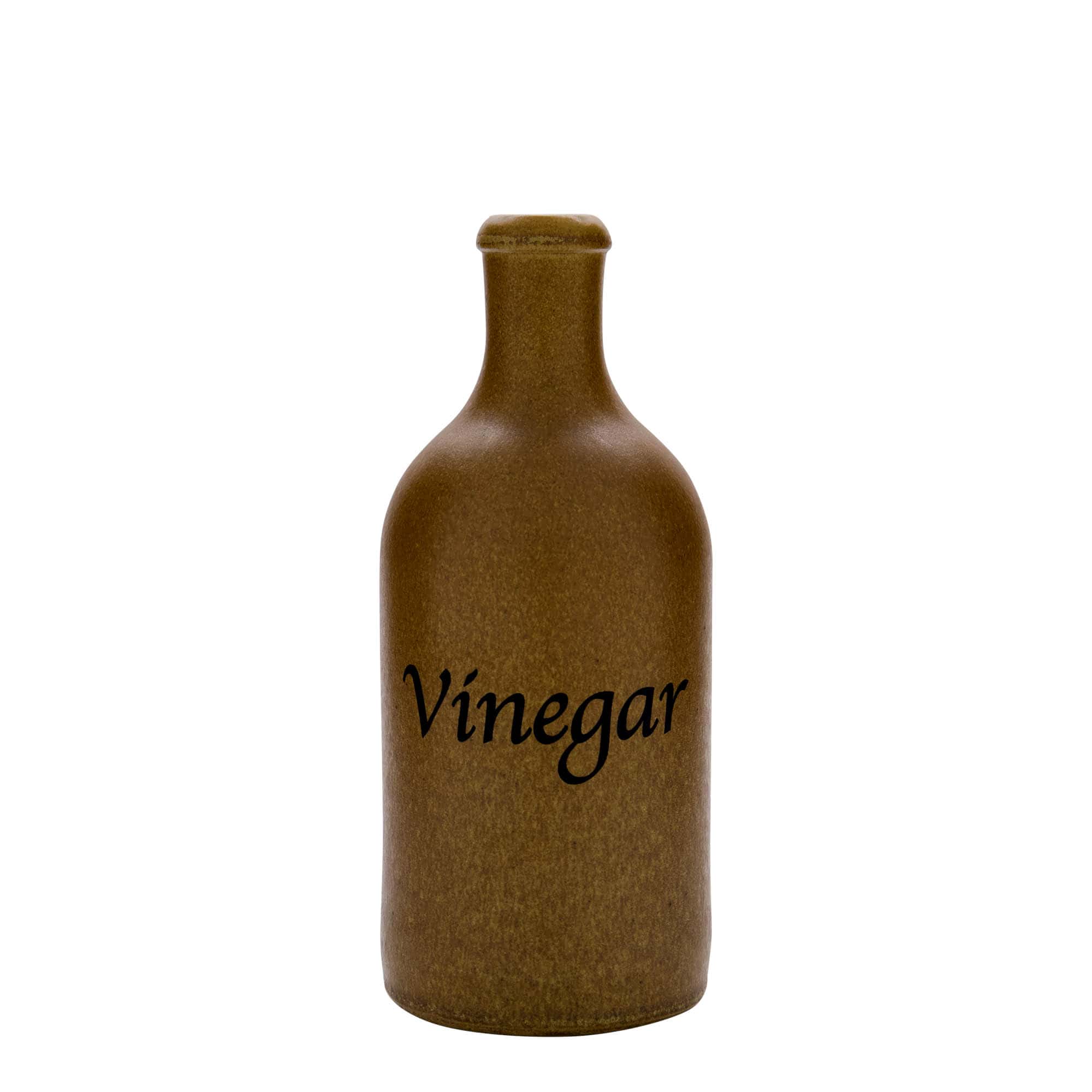 Boccale da 500 ml, motivo: Aceto, gres, marrone cristallino, bocca: sughero
