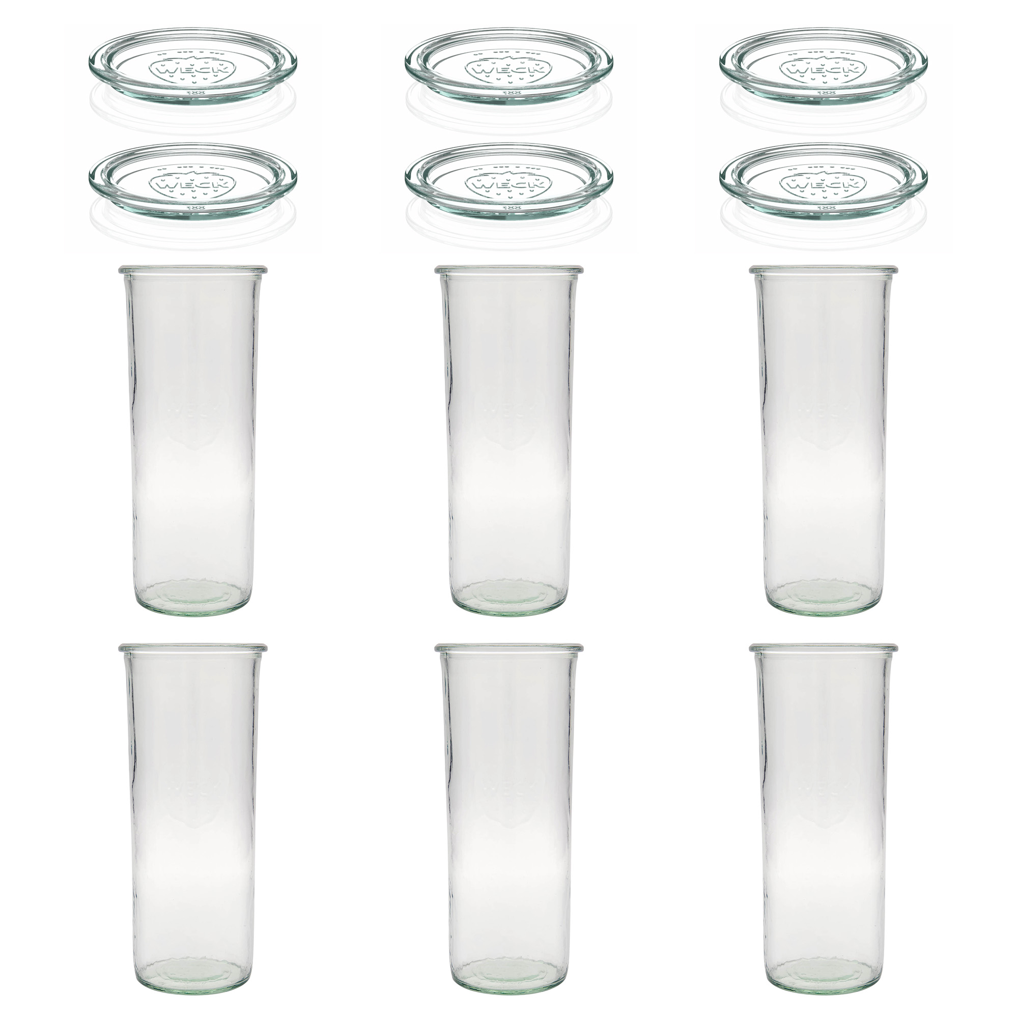 6x 1500 ml vaso WECK a bocca larga con coperchio in vetro RR 100