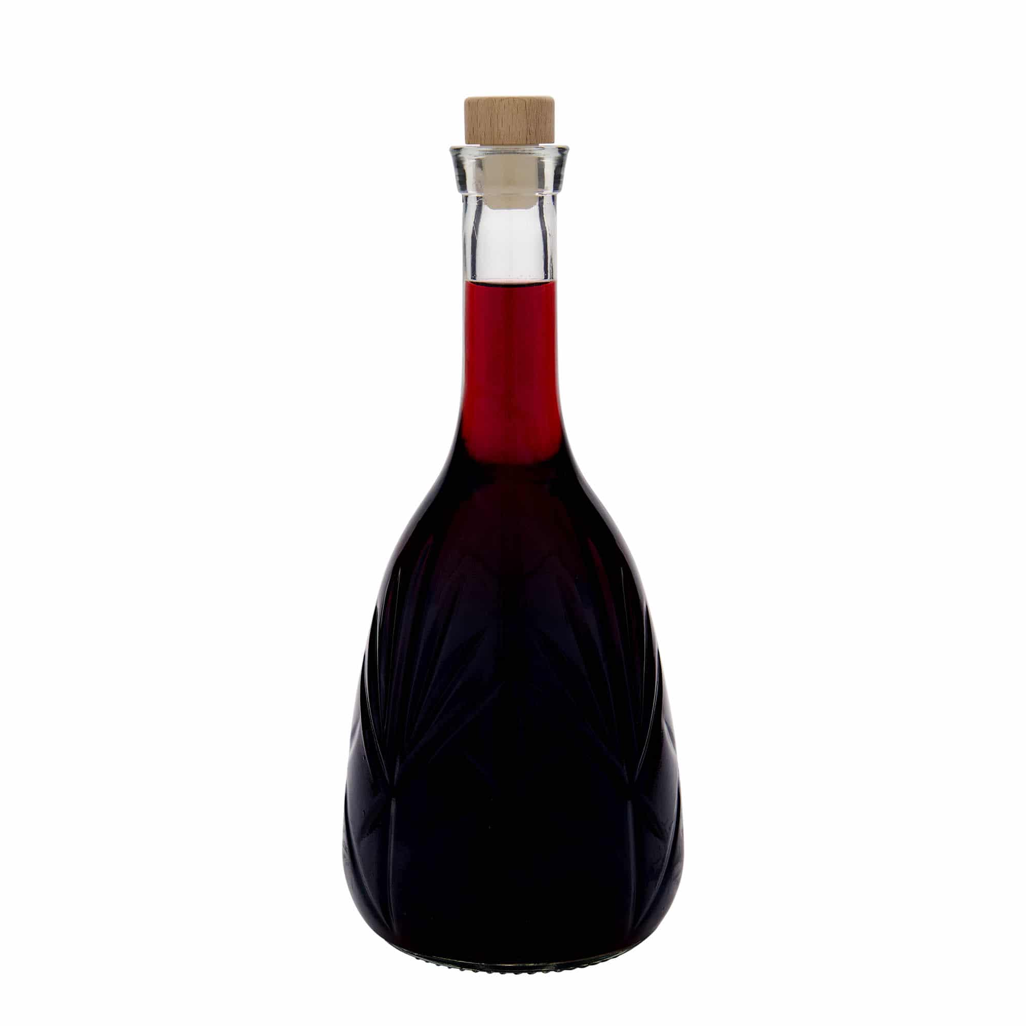 Bottiglia di vetro da 1.000 ml 'Reliefa', bocca: sughero