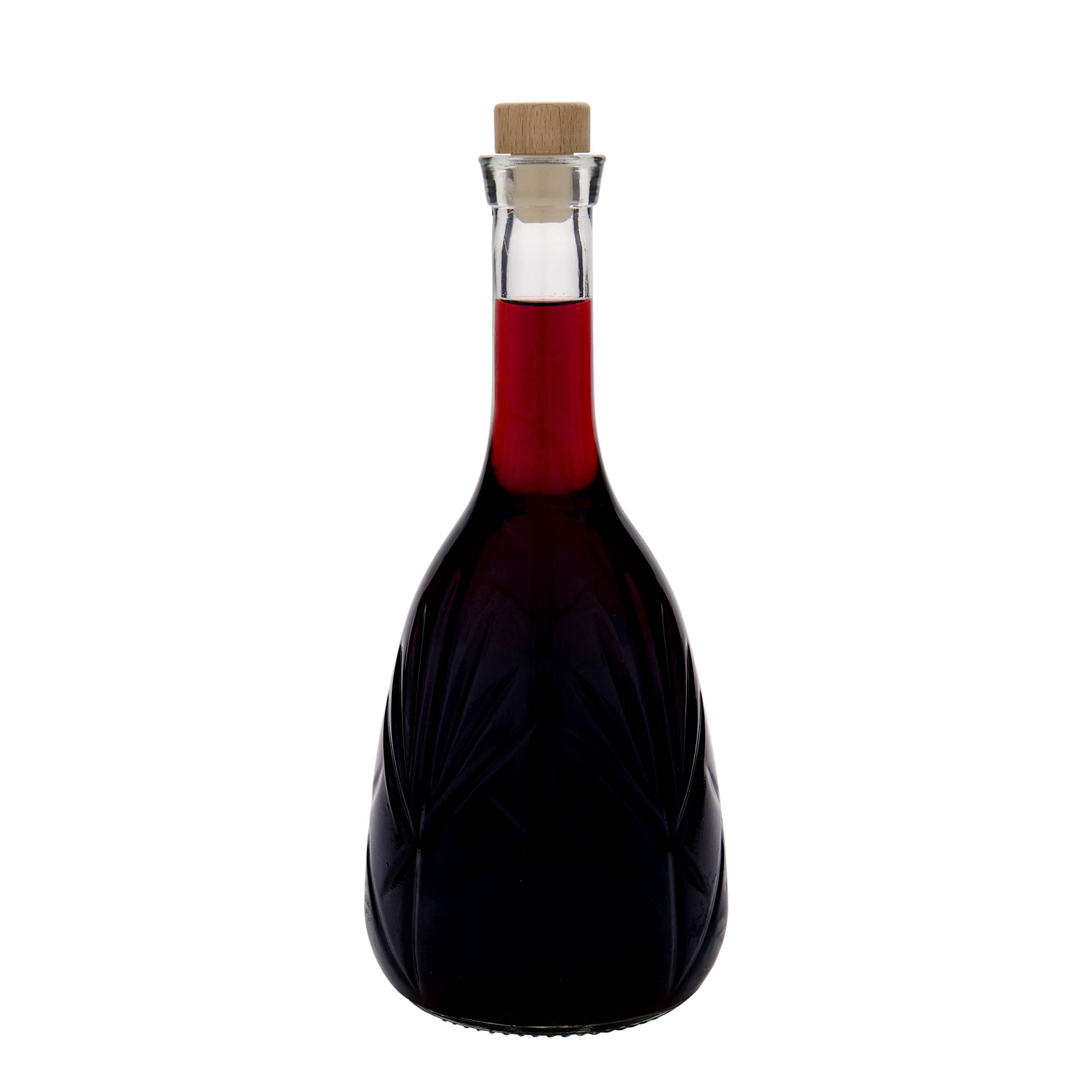 Bottiglia di vetro da 1.000 ml 'Reliefa', bocca: sughero
