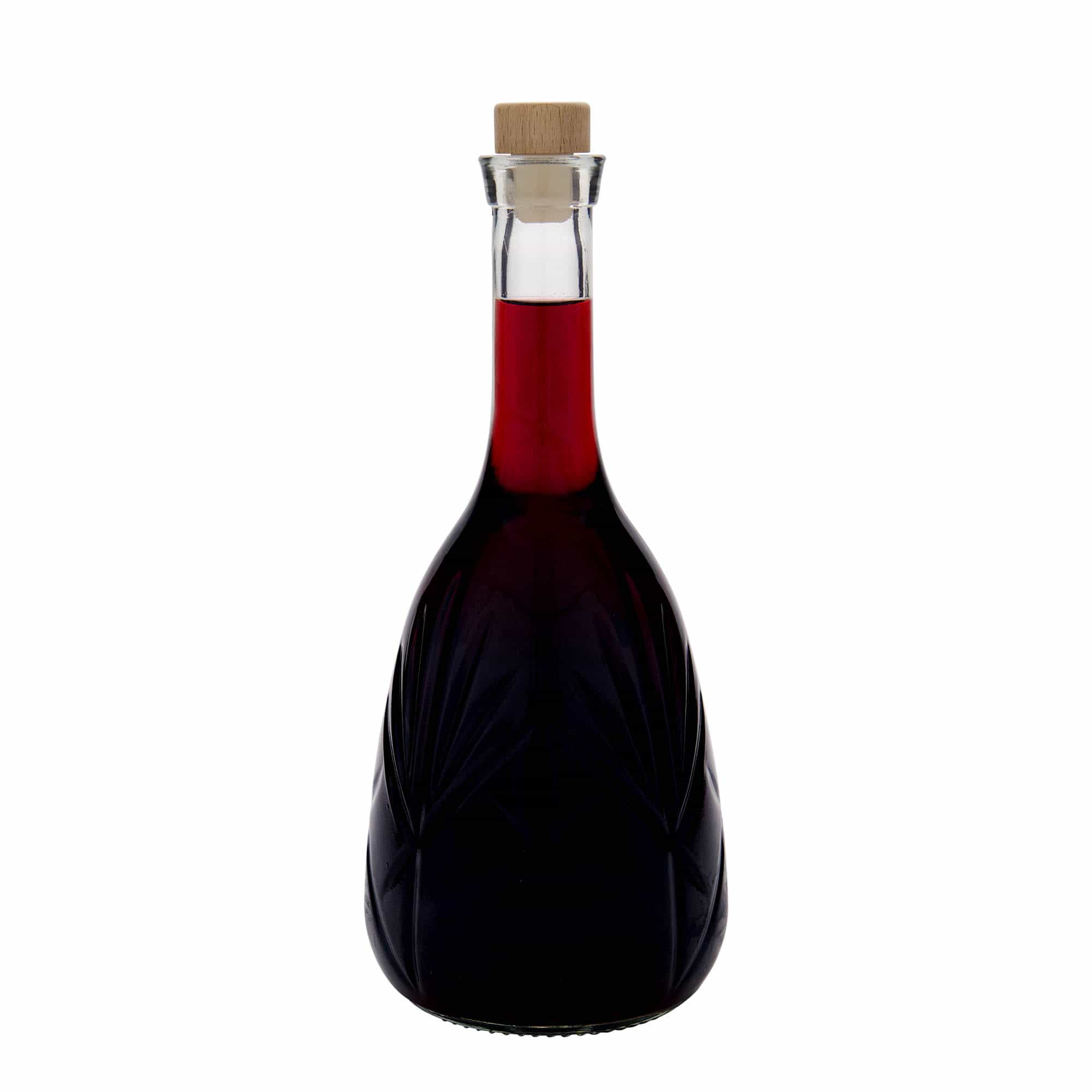 Bottiglia di vetro da 1.000 ml 'Reliefa', bocca: sughero