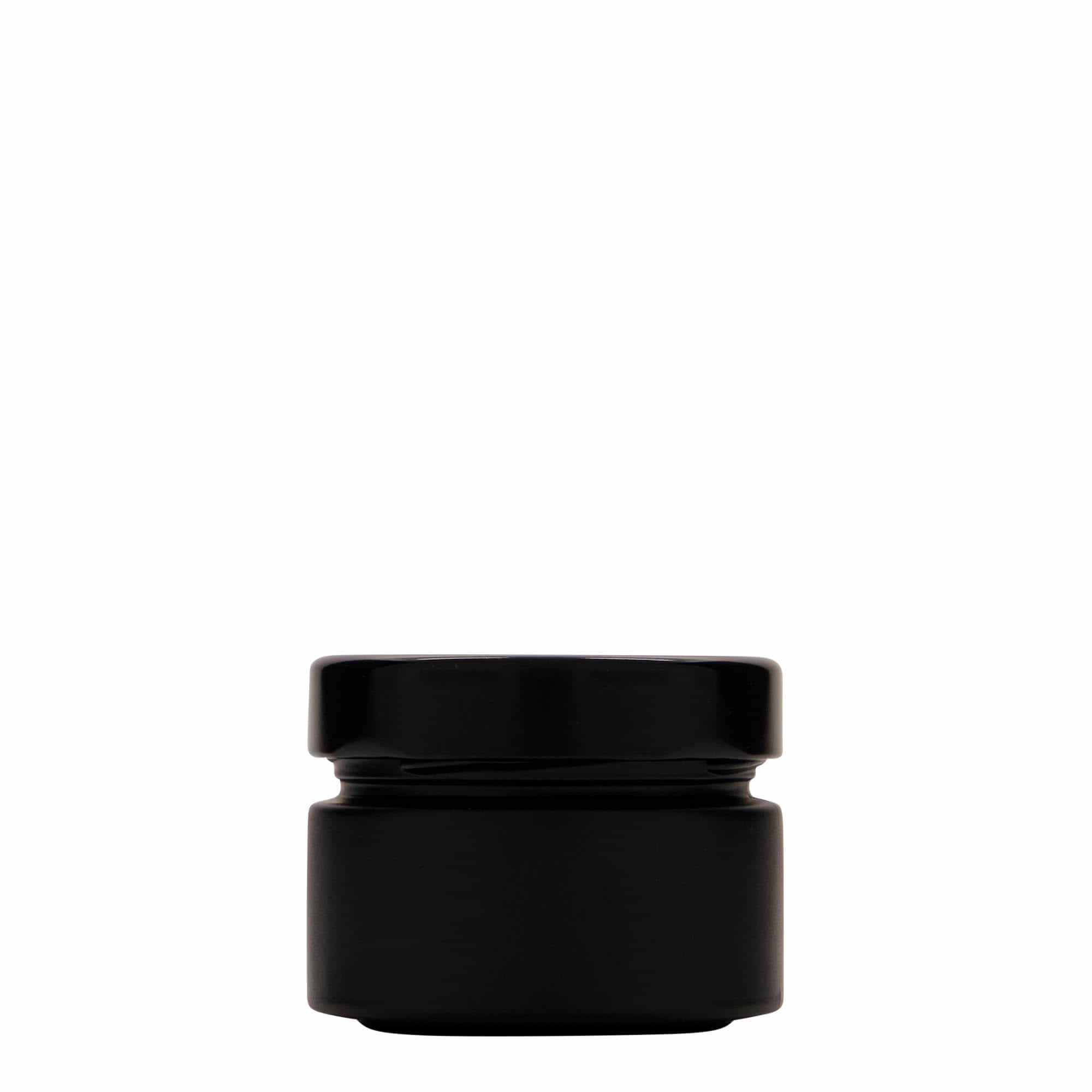 130 ml Vasetto cilindrico 'Aurora', vetro, nero, imboccatura: Twist-Off Deep (DTO 66)