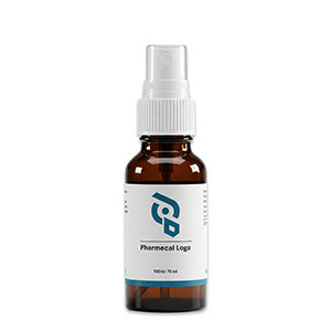 flacone spray Esempio di prodotto: flacone spray marrone con logo