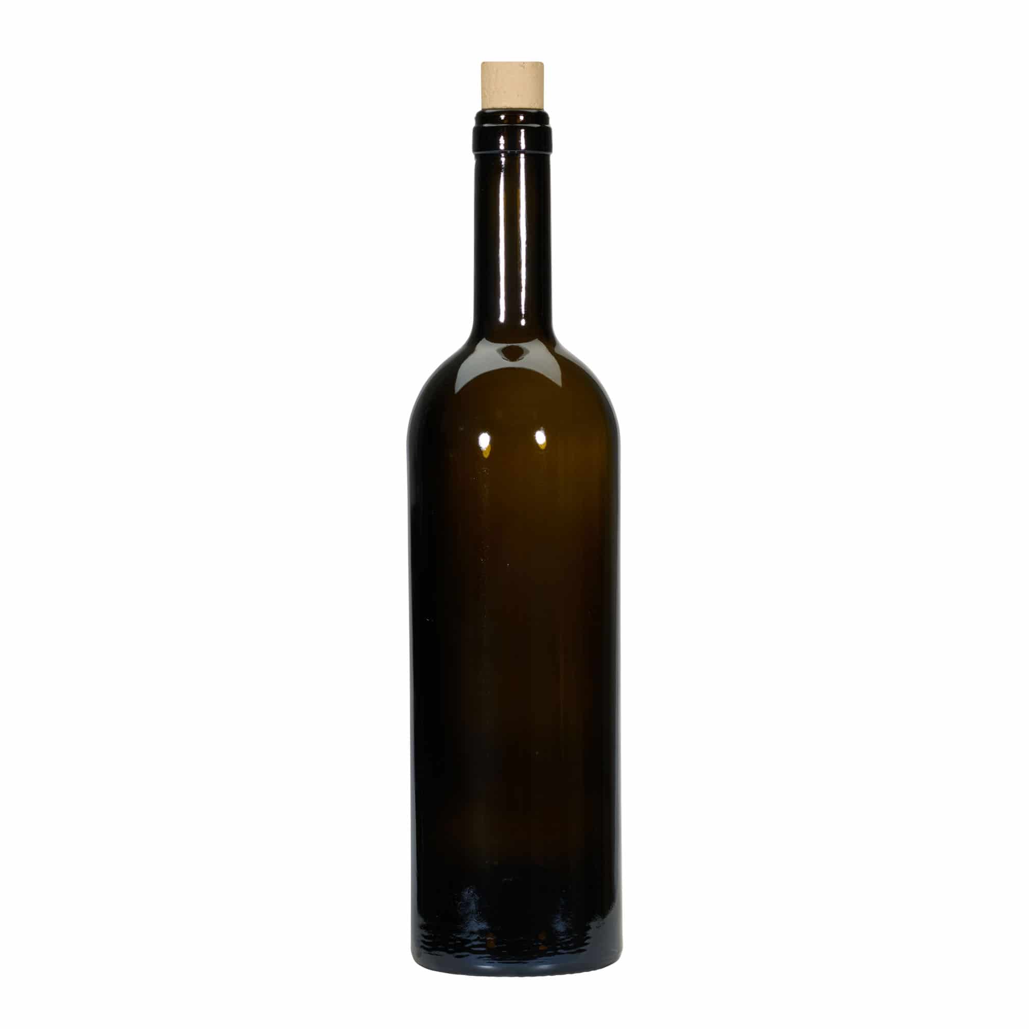 750 ml Bottiglia da vino 'Golia', verde antico, vetro, imboccatura: fascetta