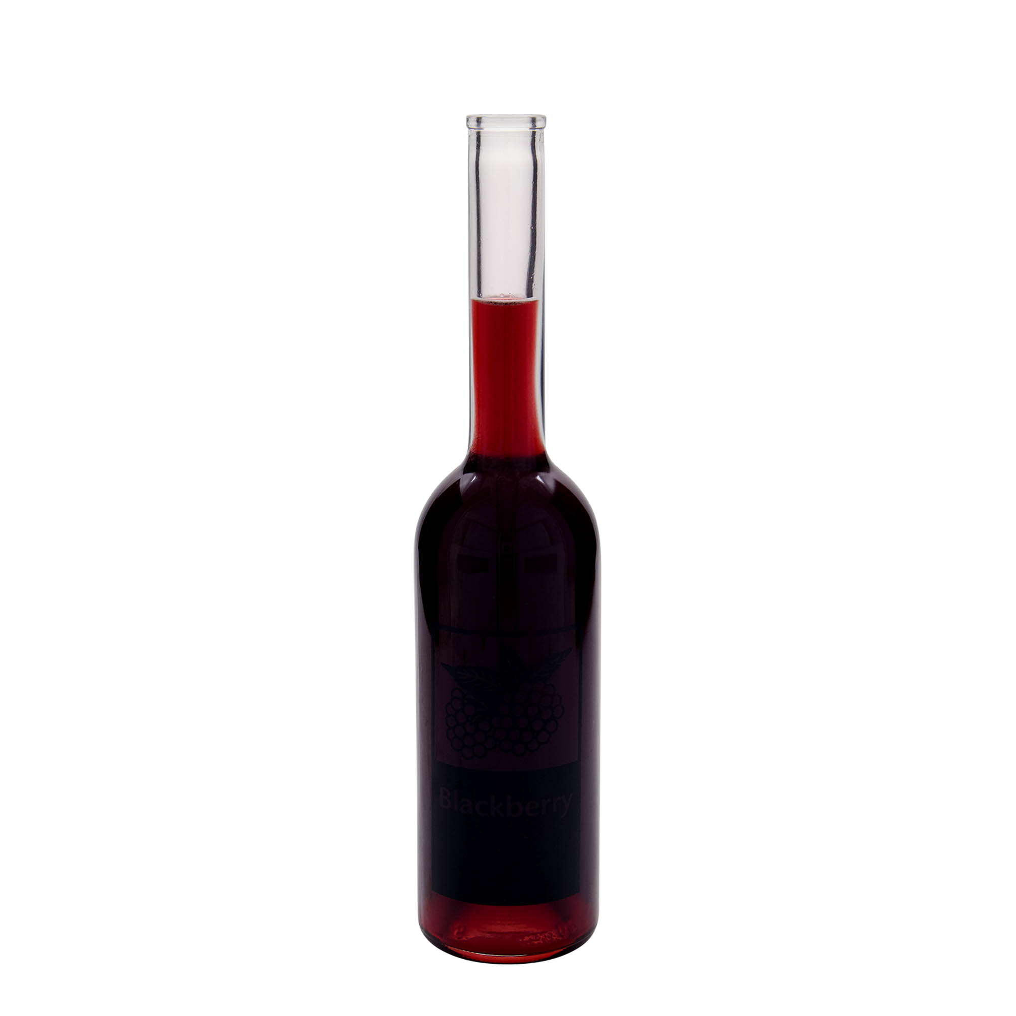 Bottiglia di vetro da 500 ml 'Opera', motivo: Mora, bocca: sughero Bottiglia di vetro da 500 ml 'Opera', motivo: Mora, bocca: sughero