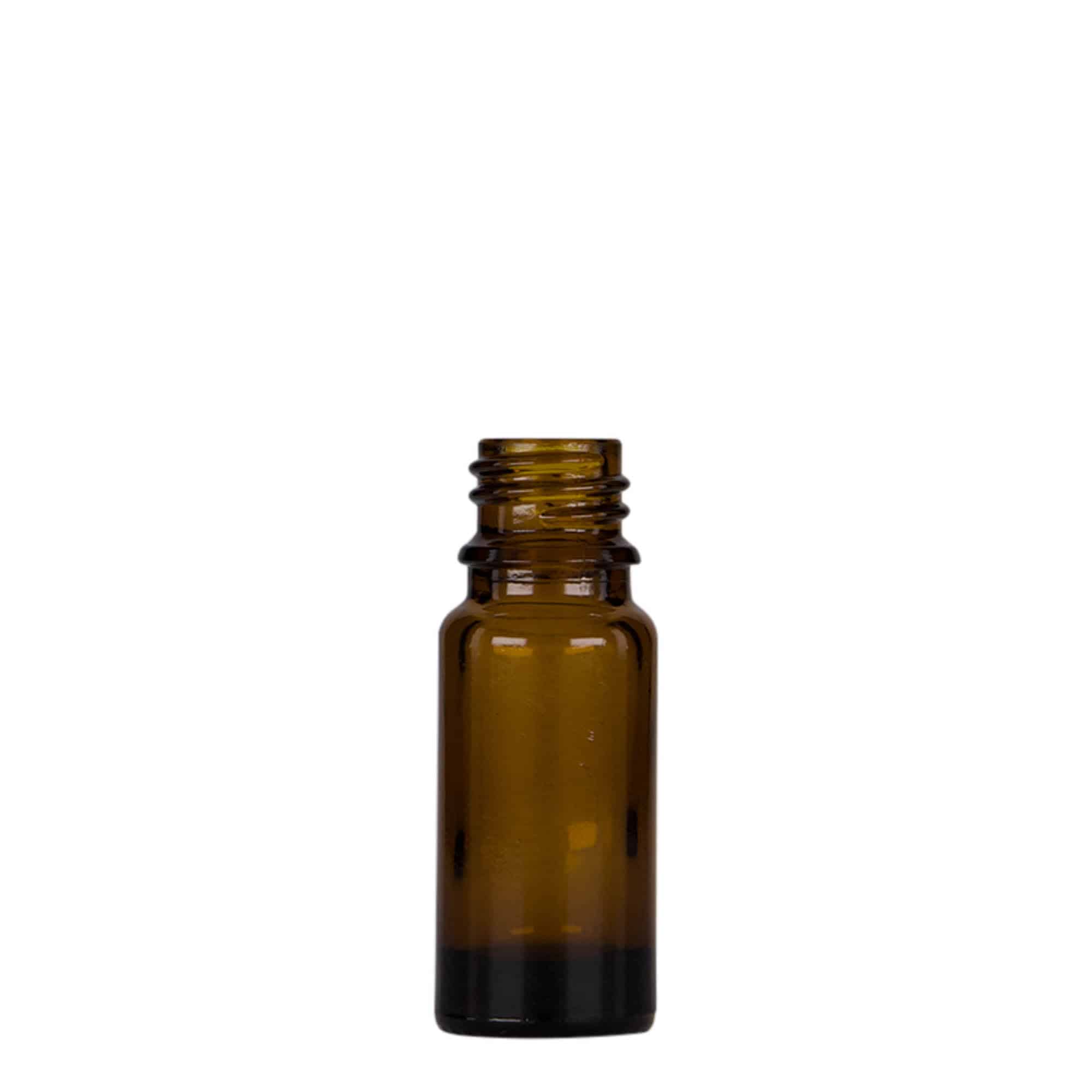 Flacone con contagocce da 10 ml, medicina, vetro, marrone-nero, bocca: DIN 18