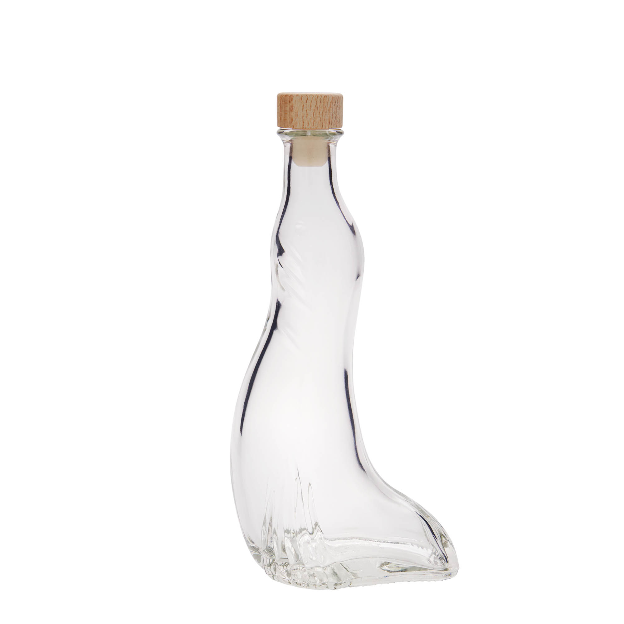 Bottiglia di vetro da 200 ml 'Foca', bocca: sughero Bottiglia di vetro da 200 ml 'Foca', bocca: sughero