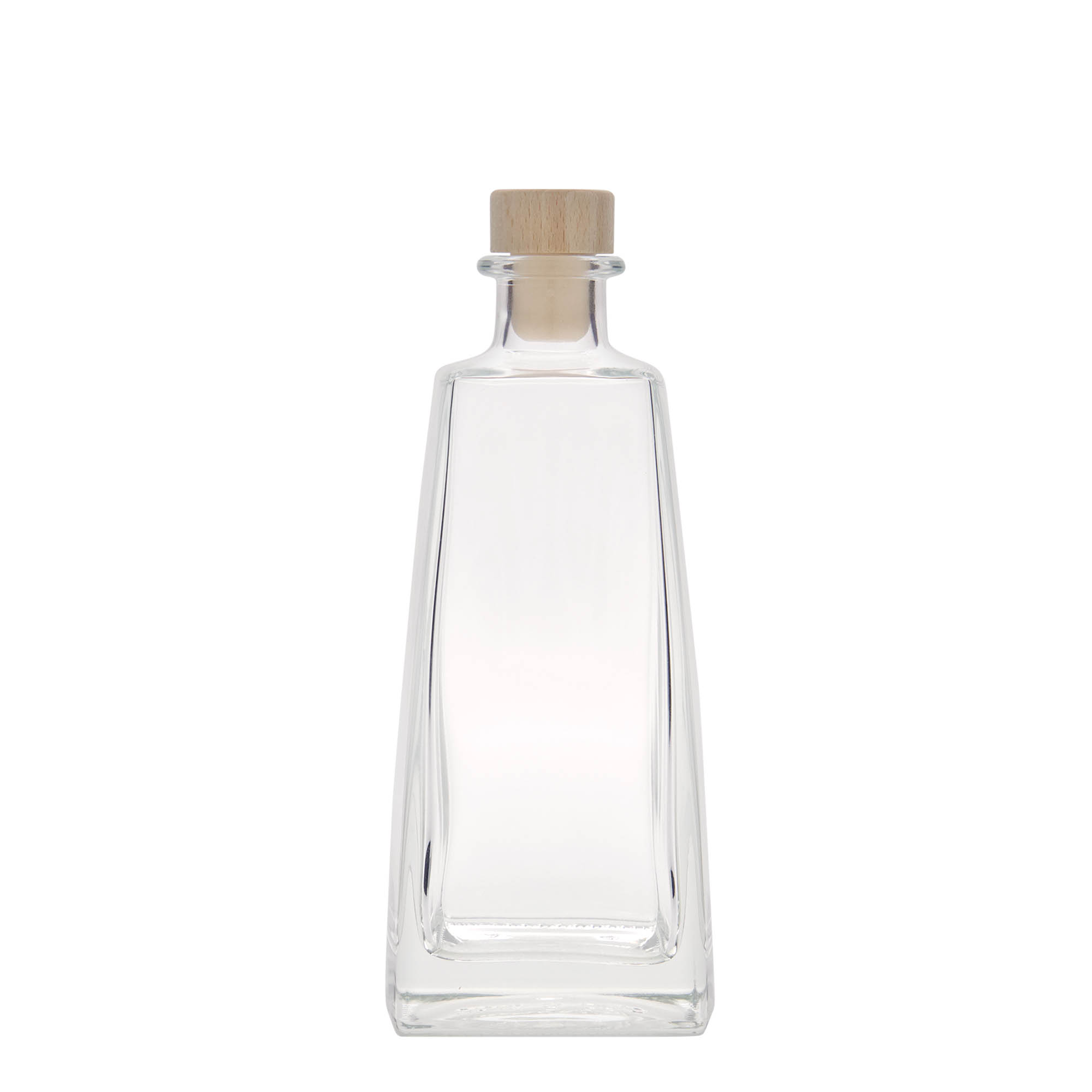 Bottiglia di vetro da 350 ml 'Timmy', rettangolare, bocca: tappo in sughero Bottiglia di vetro da 350 ml 'Timmy', rettangolare, bocca: tappo in sughero