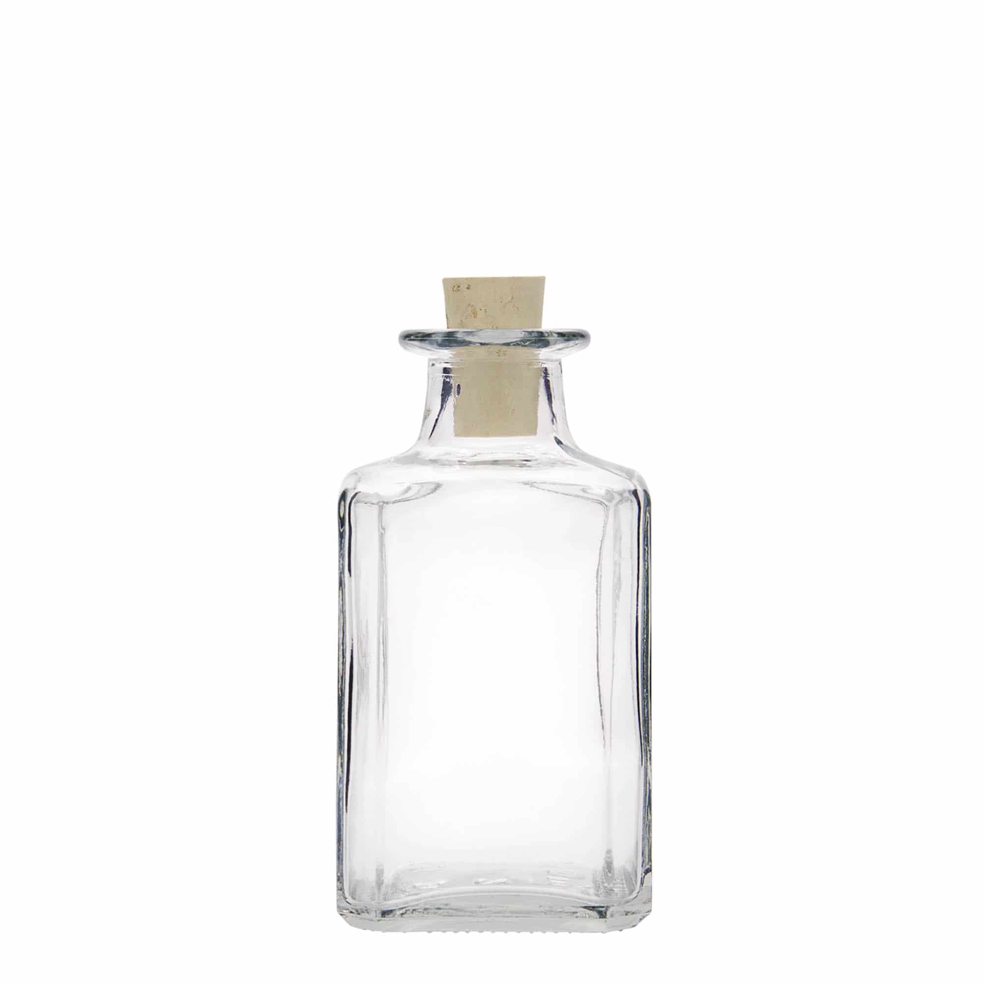 250 ml Bottiglia di vetro 'Torben', quadrata, imboccatura: fascetta