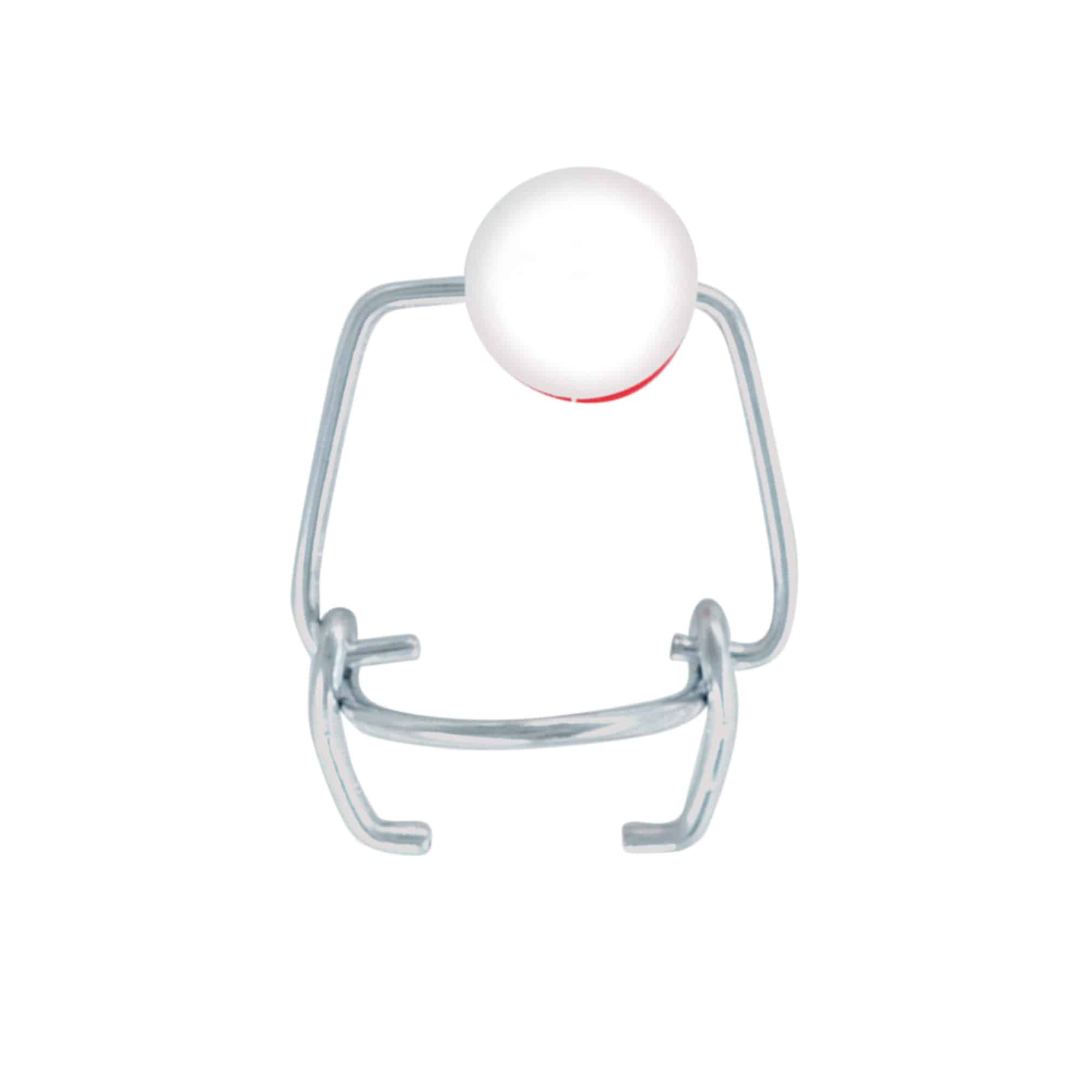 Chiusura a clip mini, plastica, rosso-bianco