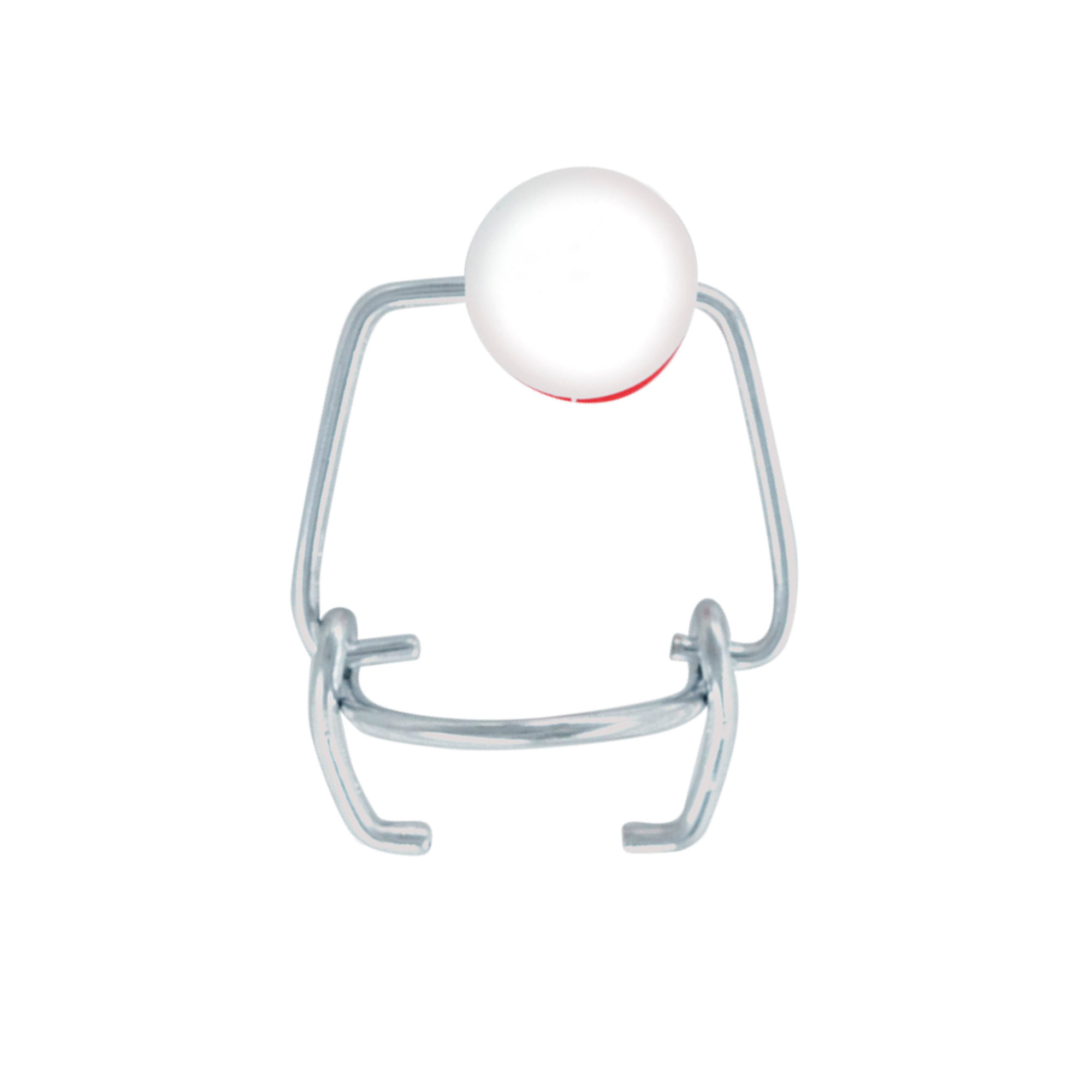 Chiusura a clip mini, plastica, rosso-bianco Chiusura a clip mini, plastica, rosso-bianco