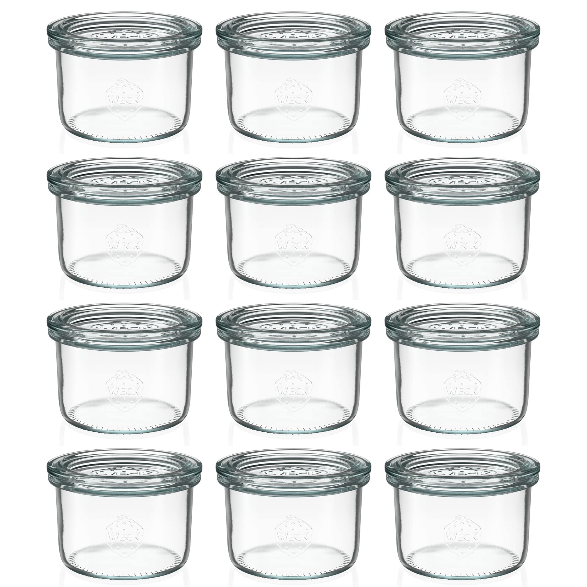 12x 200 ml vaso WECK a bocca larga con coperchio in vetro RR 80