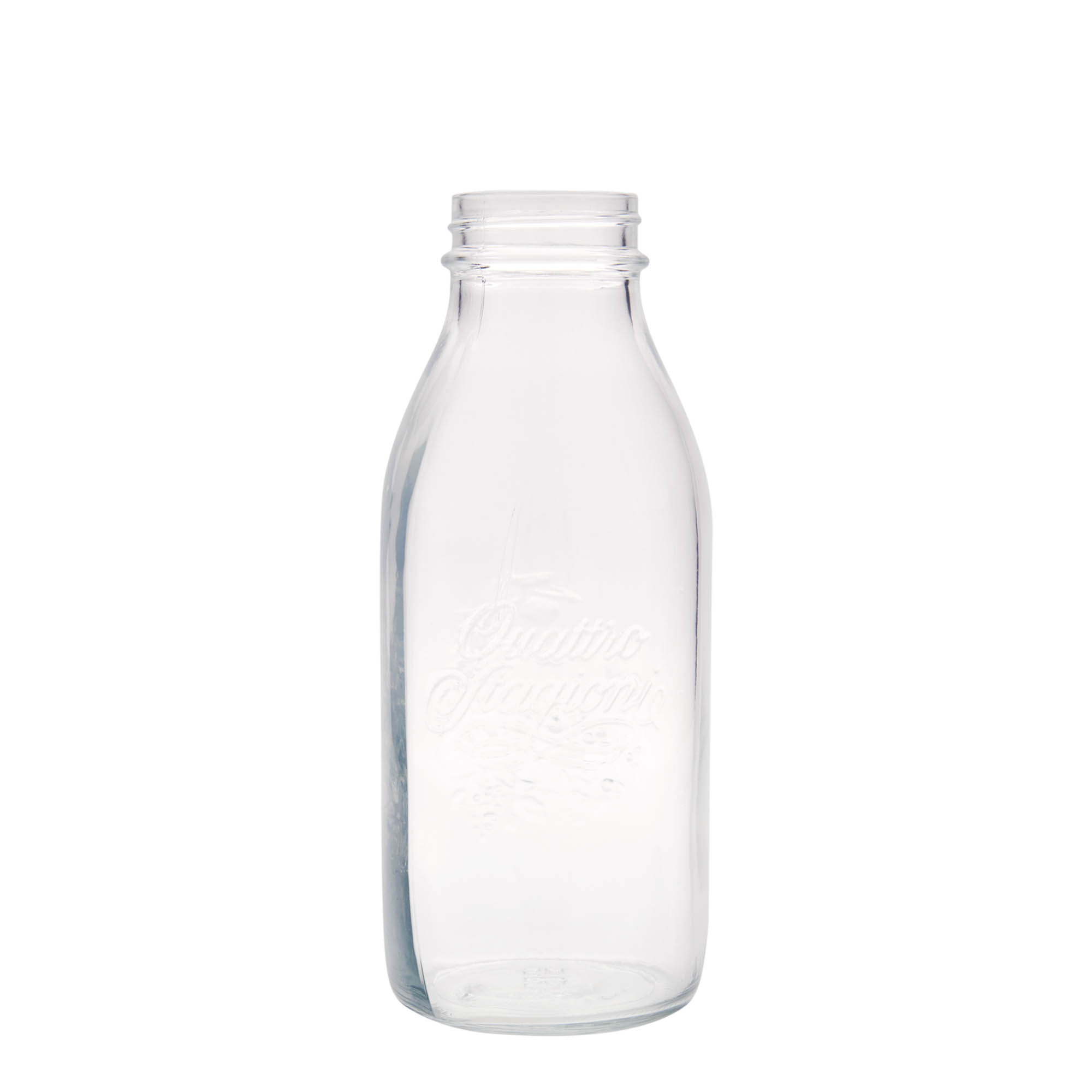Bottiglia di vetro da 1.000 ml 'Quattro Stagioni', bocca: chiusura a vite Bottiglia di vetro da 1.000 ml 'Quattro Stagioni', bocca: chiusura a vite