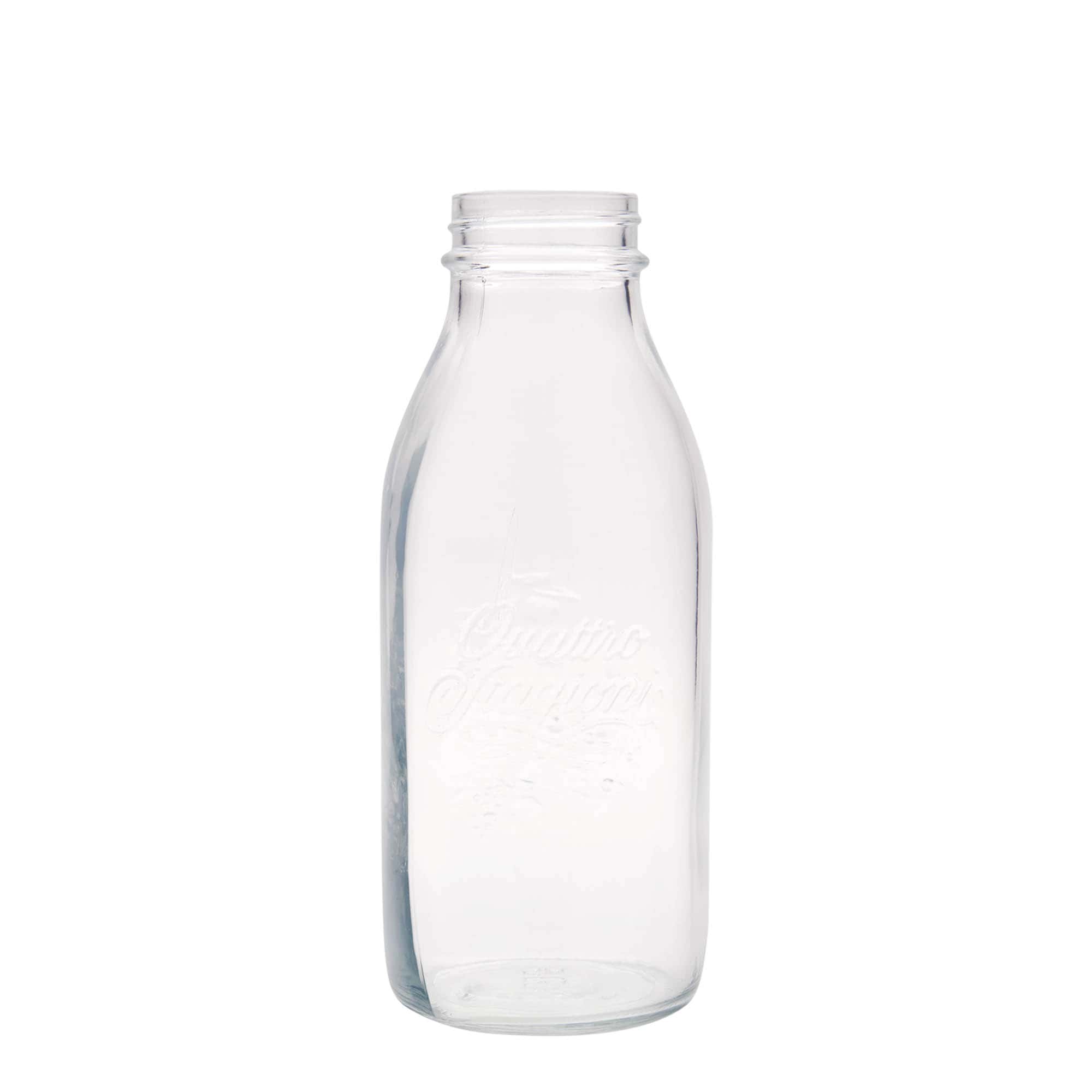 Bottiglia di vetro da 1.000 ml 'Quattro Stagioni', bocca: chiusura a vite Bottiglia di vetro da 1.000 ml 'Quattro Stagioni', bocca: chiusura a vite