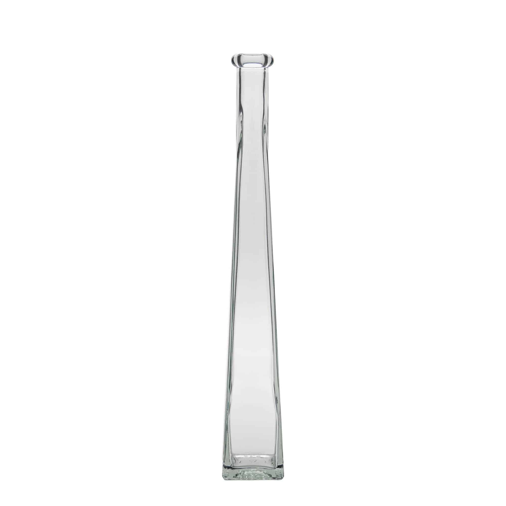 200 ml Bottiglia di vetro 'Dama quadrata', imboccatura: fascetta