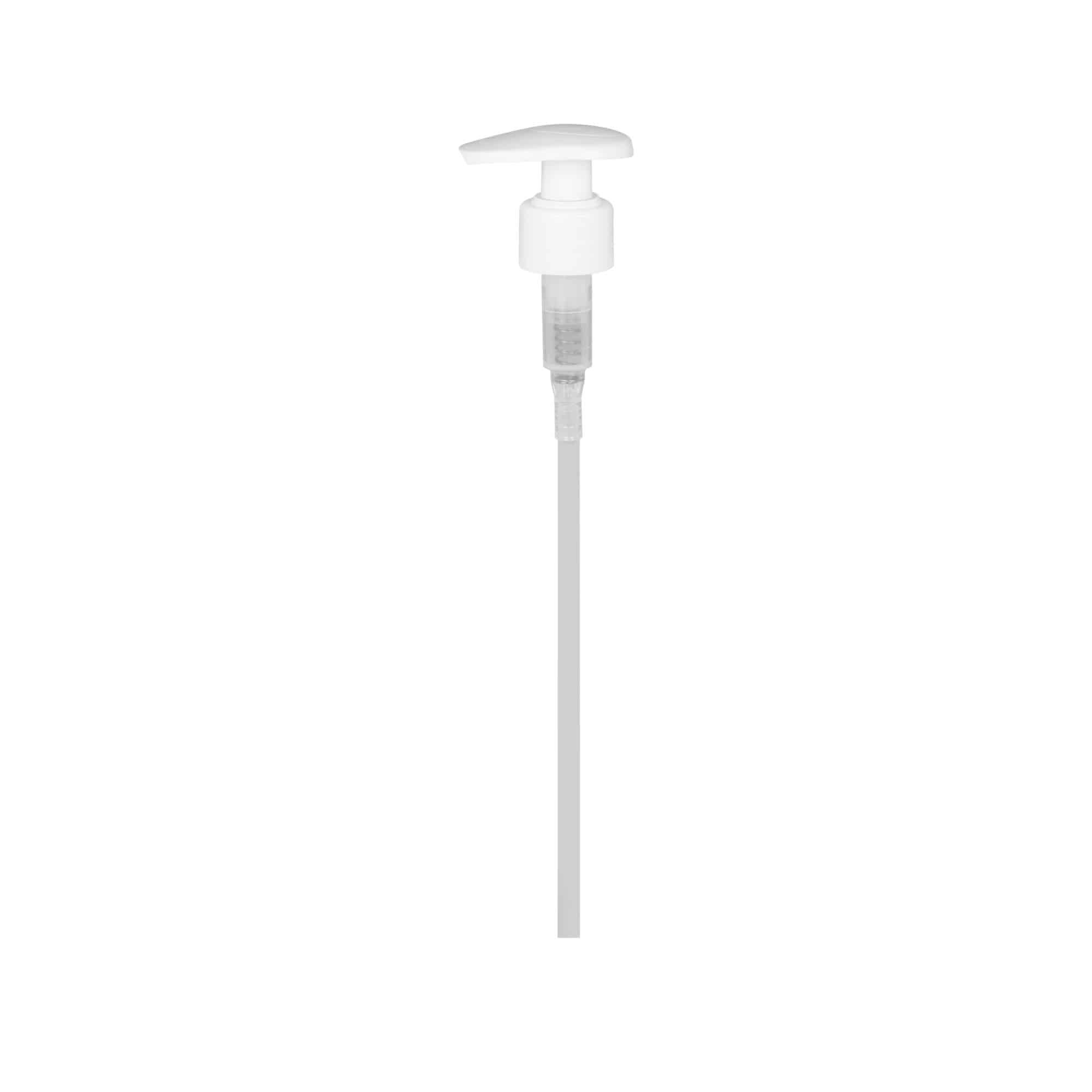 Tappo a vite con pompa dosatrice, plastica PP, bianco, per bocca: 24/410