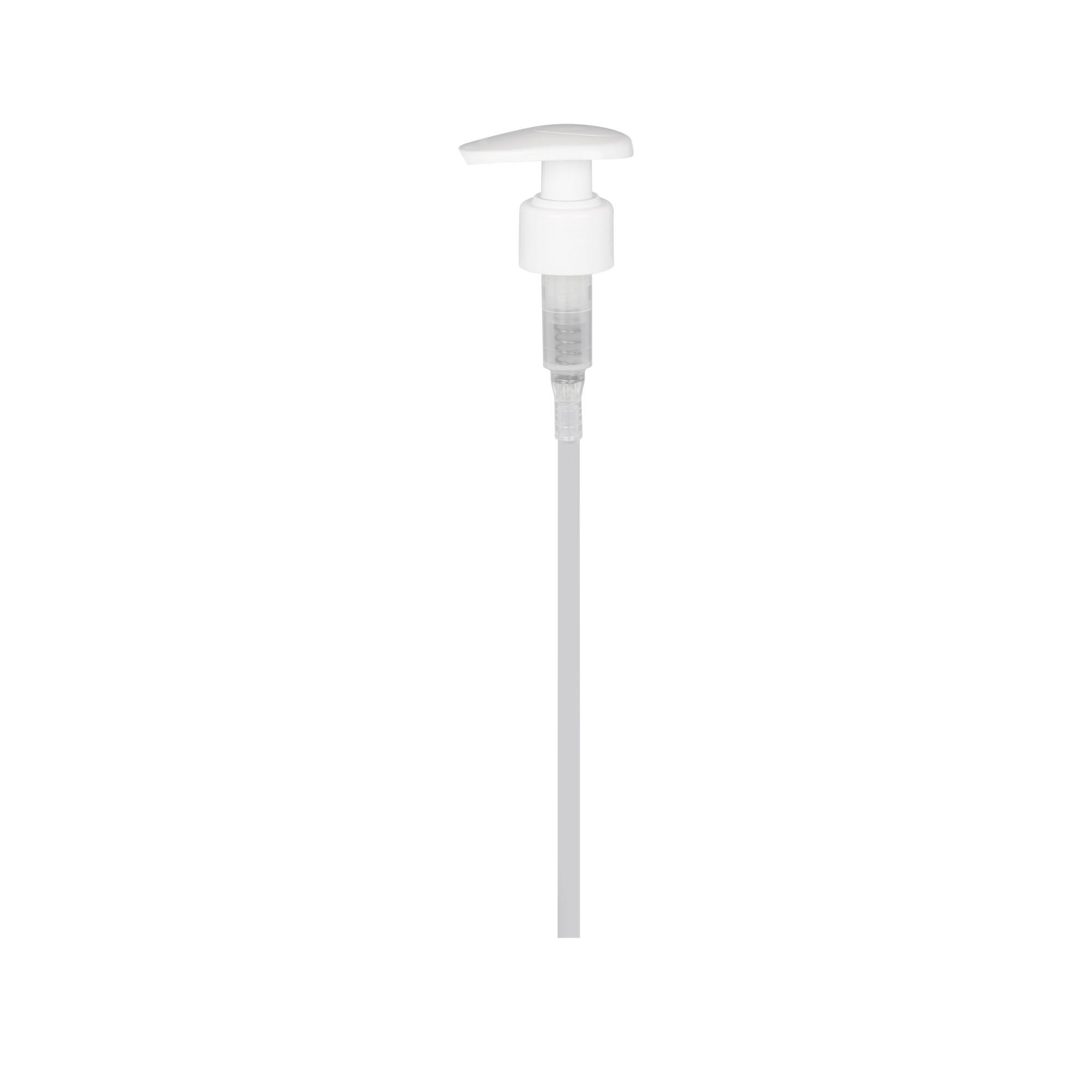 Tappo a vite con pompa dosatrice, plastica PP, bianco, per bocca: 24/410 Tappo a vite con pompa dosatrice, plastica PP, bianco, per bocca: 24/410