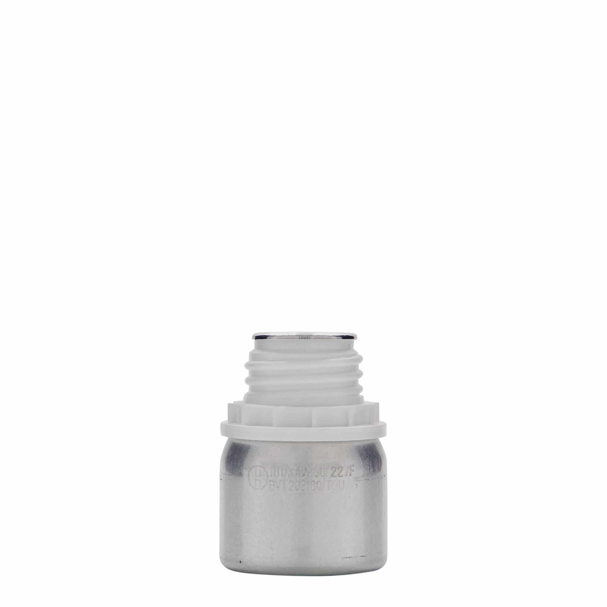 50 ml bottiglia in alluminio, metallo, argento, bocca: DIN 32