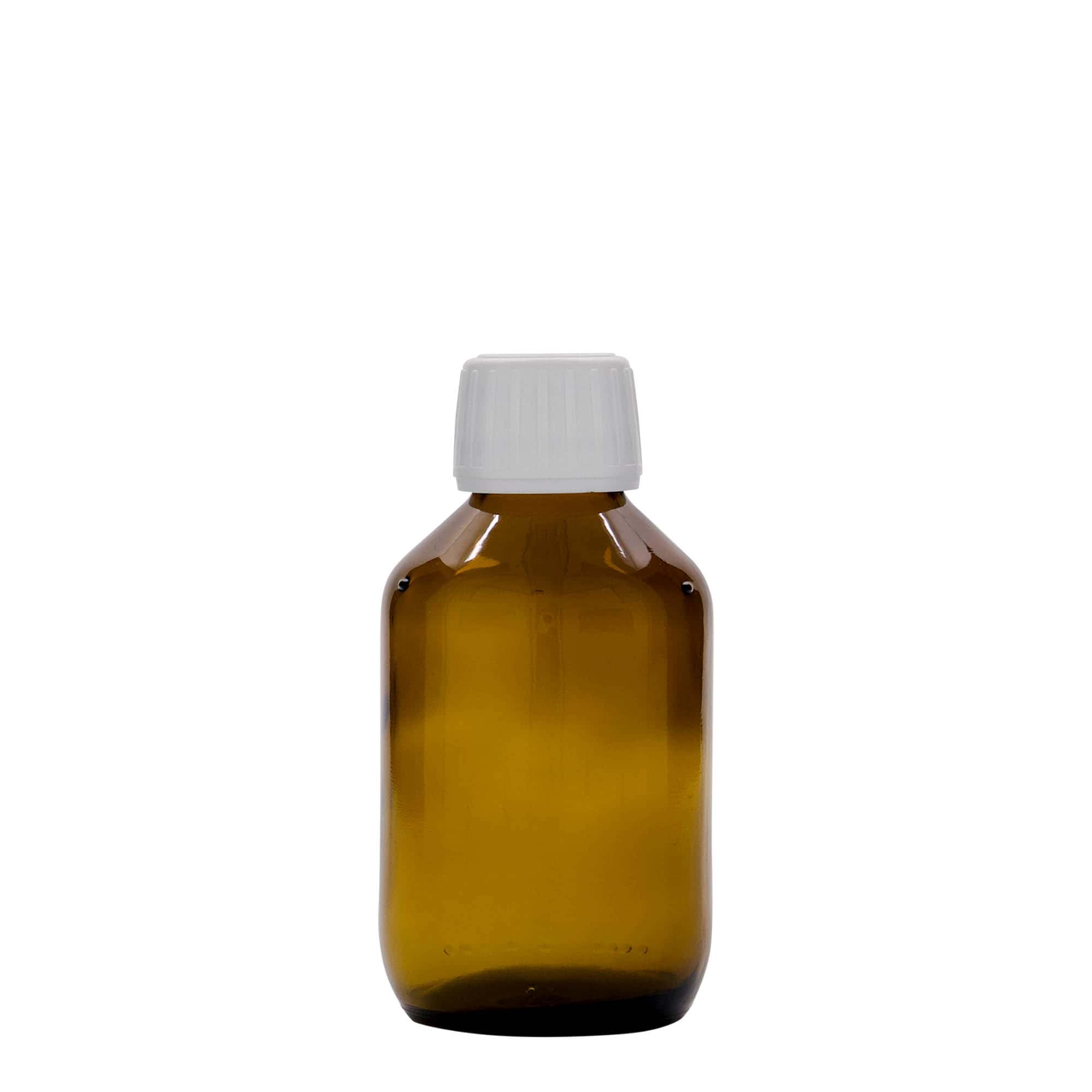 150 ml bottiglia medicinale, marrone, vetro, bocca: PP 28