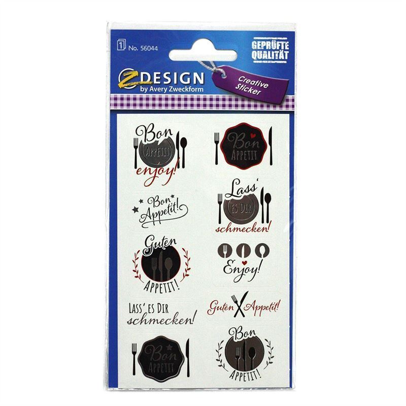 Adesivi Zweckform 'Buon appetito', carta, multicolore Adesivi Zweckform 'Buon appetito', carta, multicolore