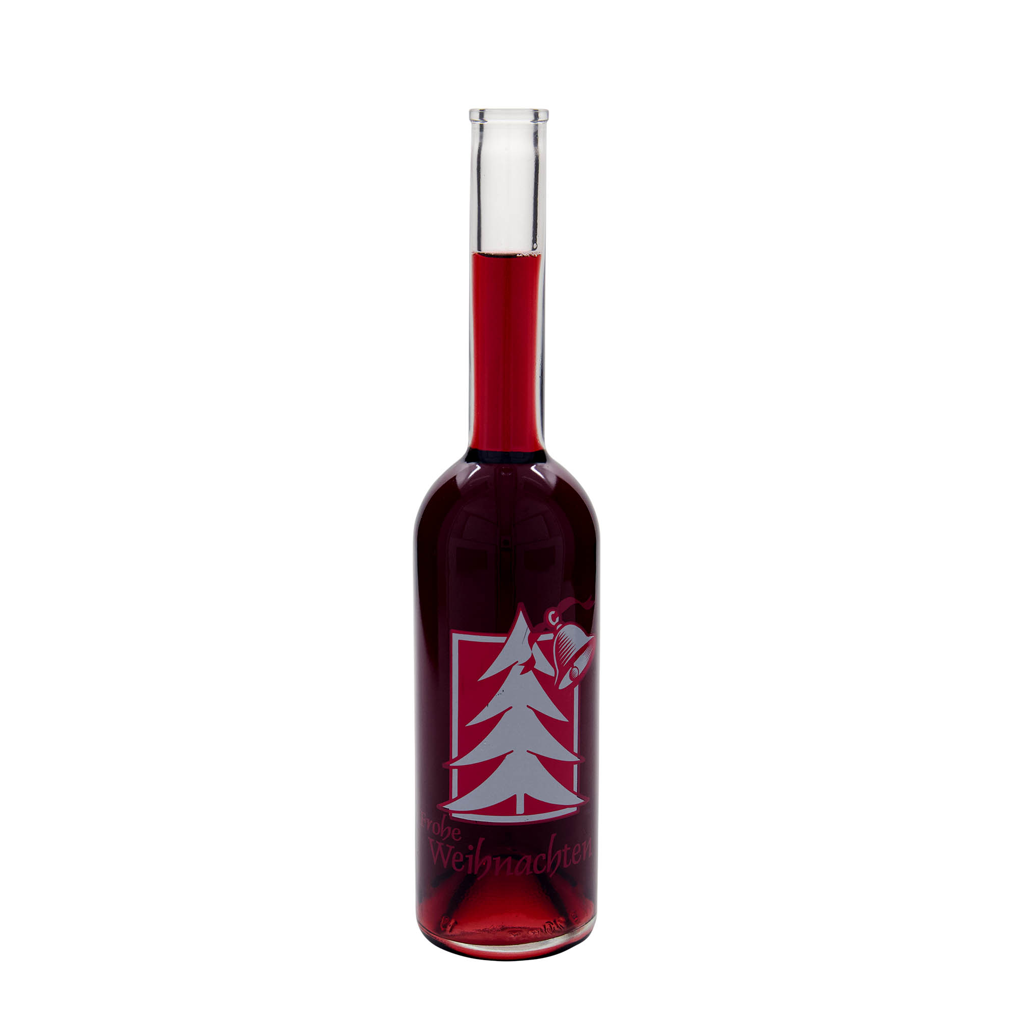 Bottiglia di vetro da 500 ml 'Opera', motivo: Auguri di Natale, bocca: sughero Bottiglia di vetro da 500 ml 'Opera', motivo: Auguri di Natale, bocca: sughero