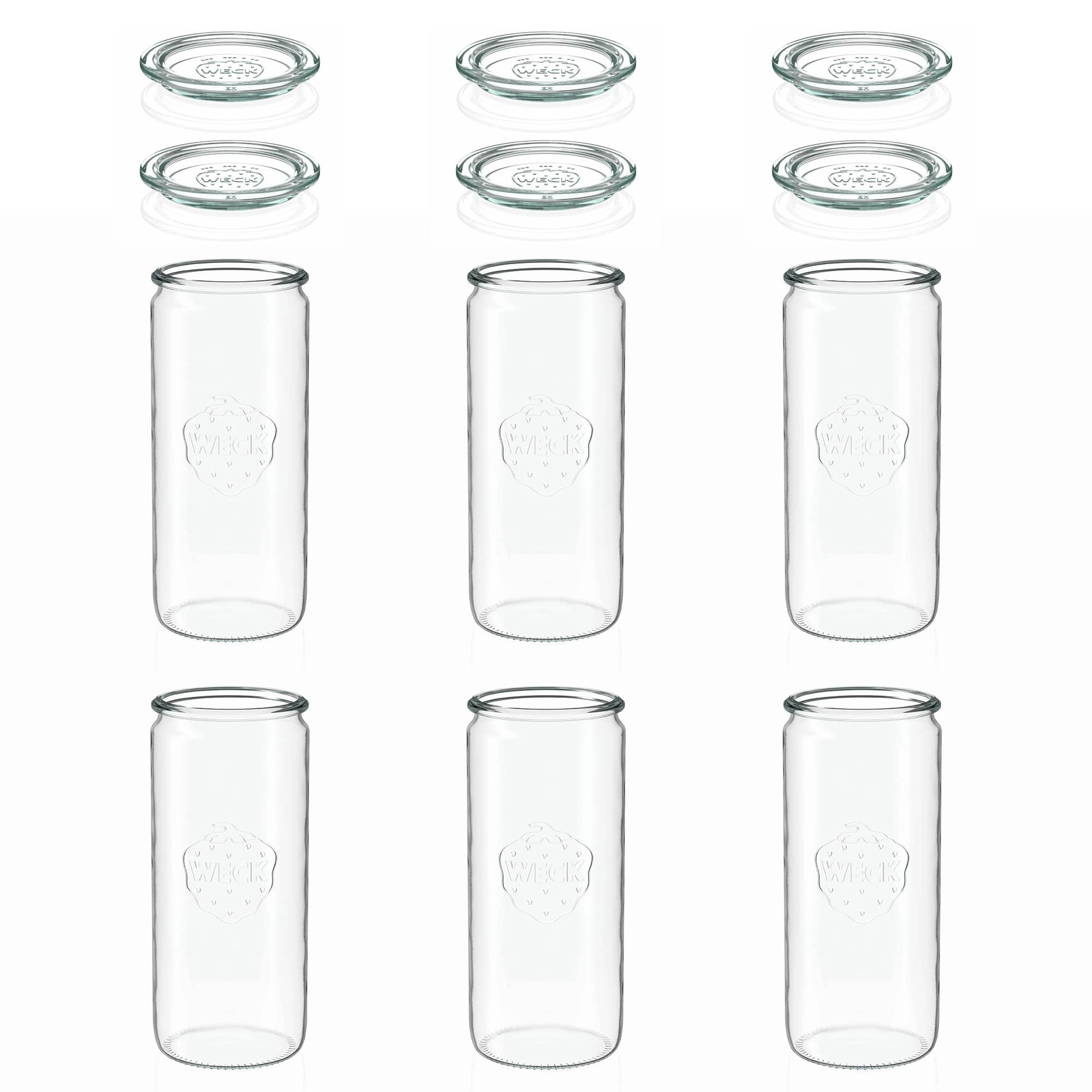 6x 1040 ml WECK barattolo cilindrico con coperchio in vetro RR 80