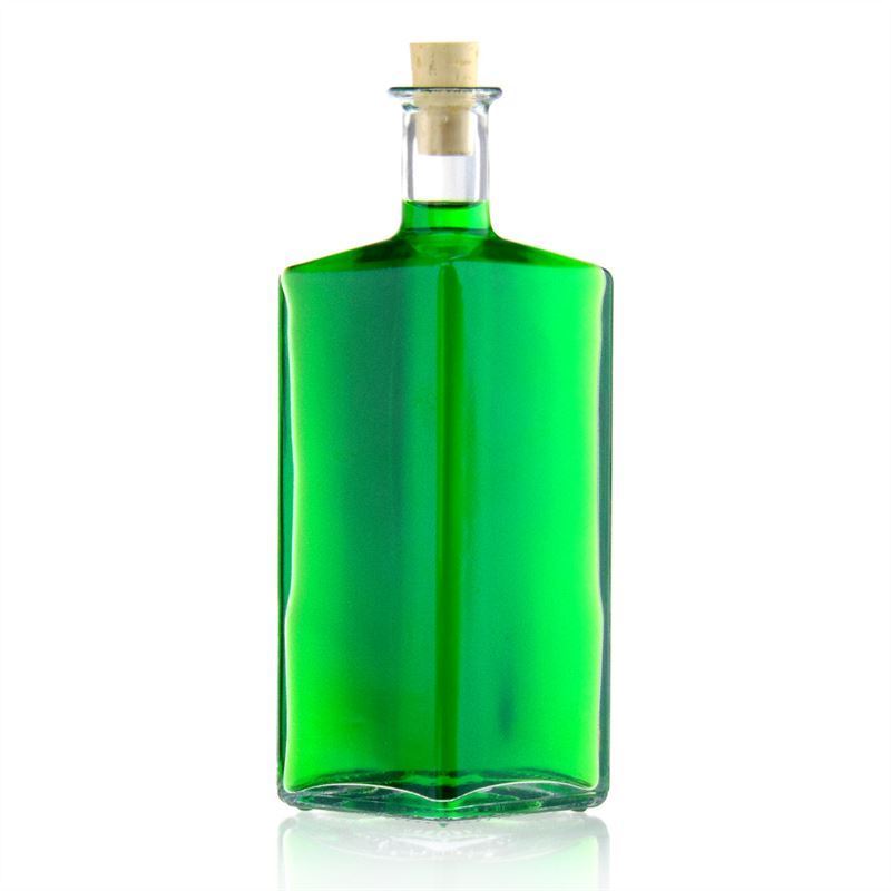 Bottiglia di vetro da 500 ml 'Riva', a forma di rombo, bocca: tappo in sughero Bottiglia di vetro da 500 ml 'Riva', a forma di rombo, bocca: tappo in sughero