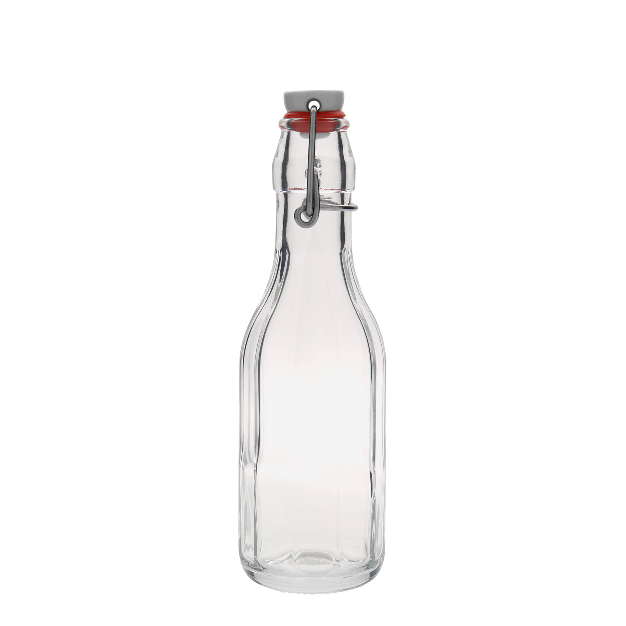 Bottiglia di vetro da 250 ml 'Bravo', decagonale, bocca: chiusura a leva