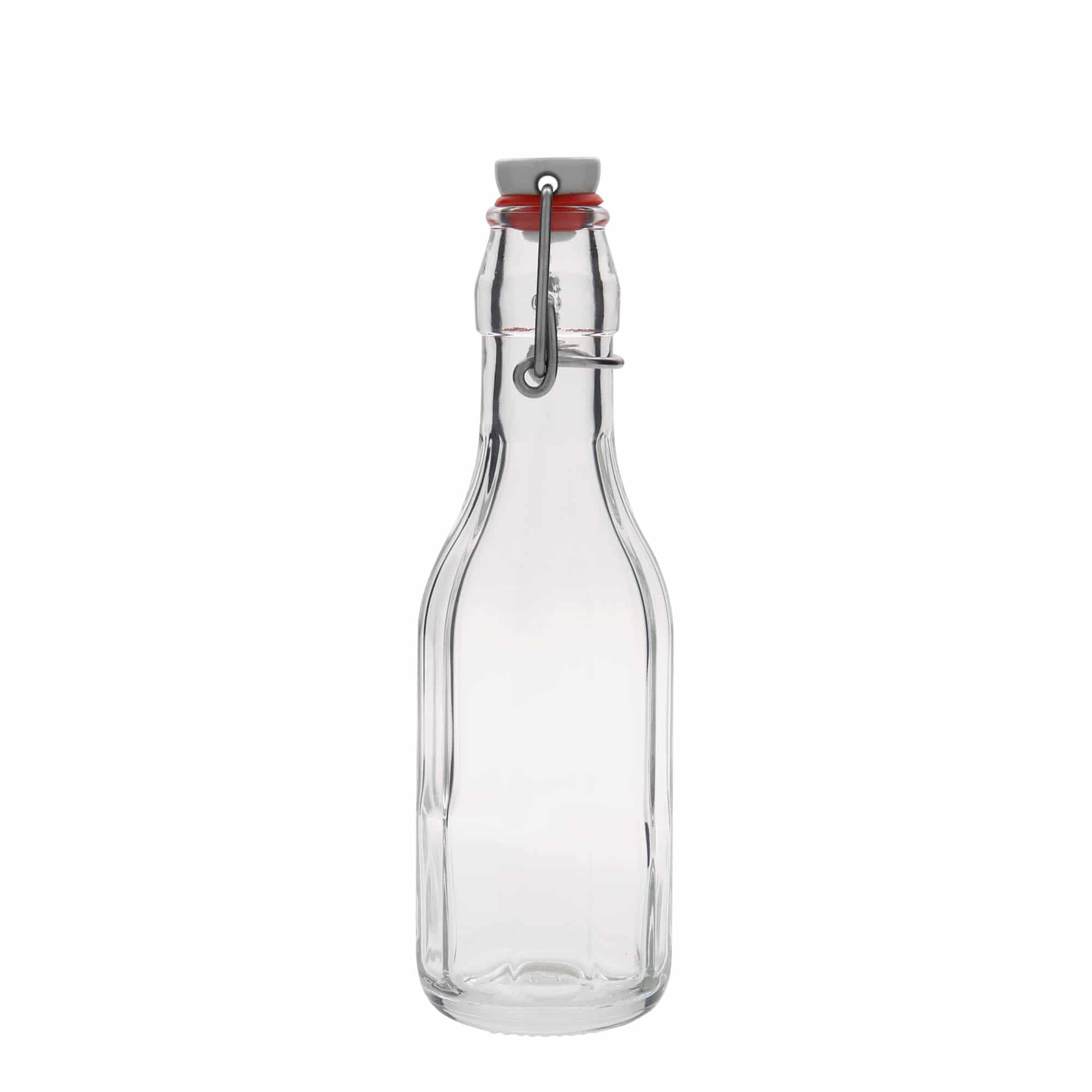 Bottiglia di vetro da 250 ml 'Bravo', decagonale, bocca: chiusura a leva