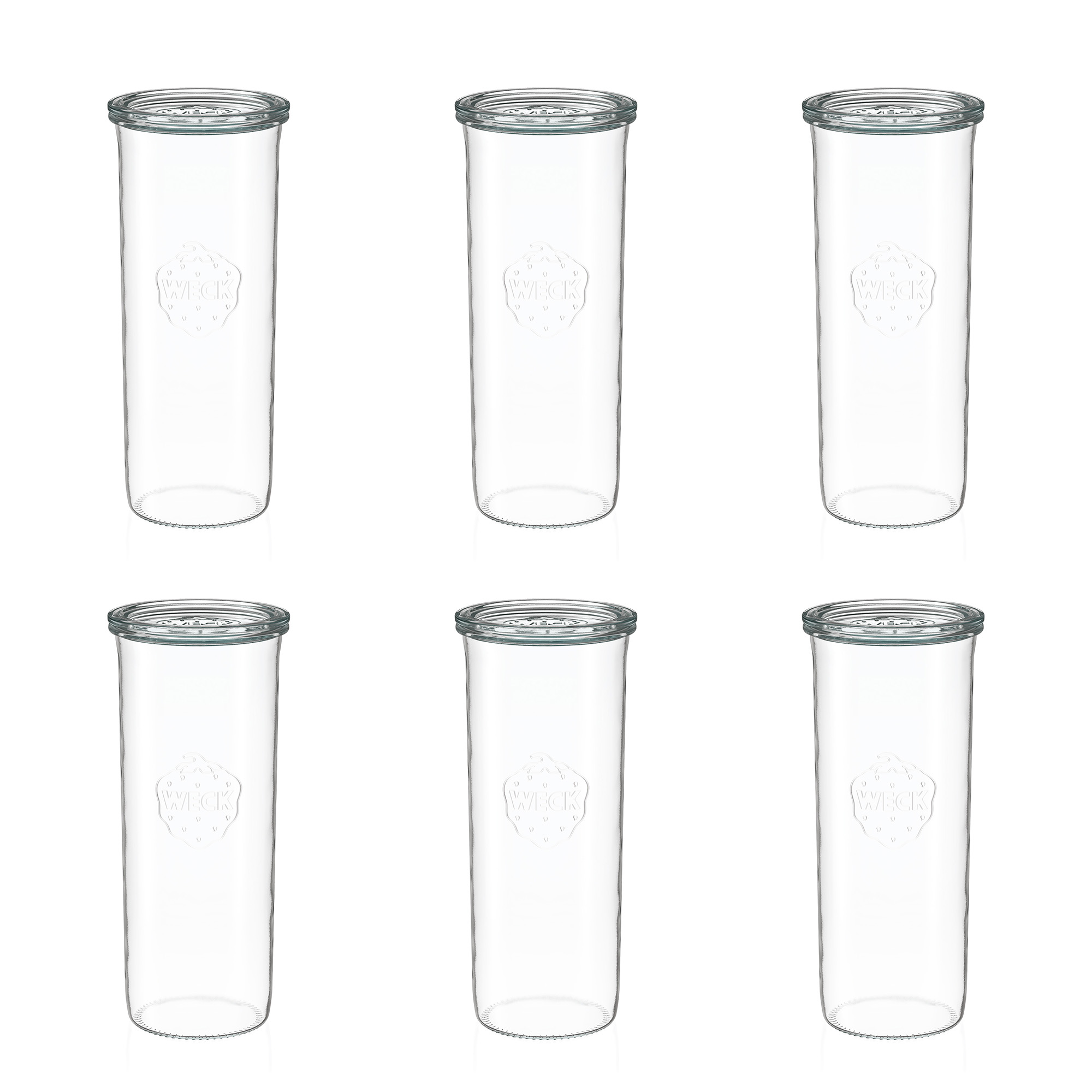 6x 1500 ml vaso WECK a bocca larga con coperchio in vetro RR 100