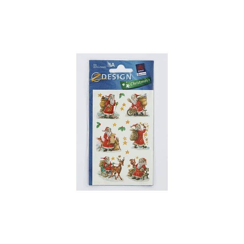 Adesivi 'Babbi Natale', carta, multicolore Adesivi 'Babbi Natale', carta, multicolore