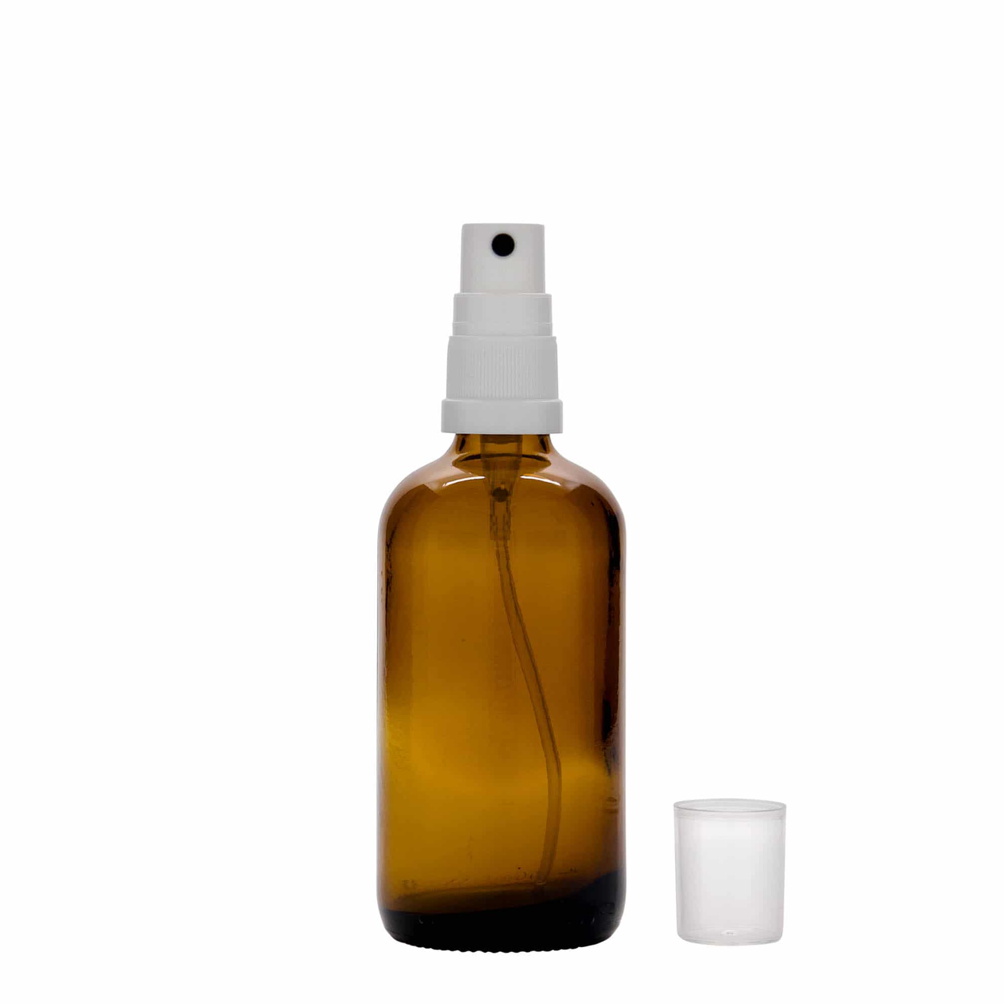 Flacone spray 100 ml medicina, vetro, marrone, bocca: DIN 18