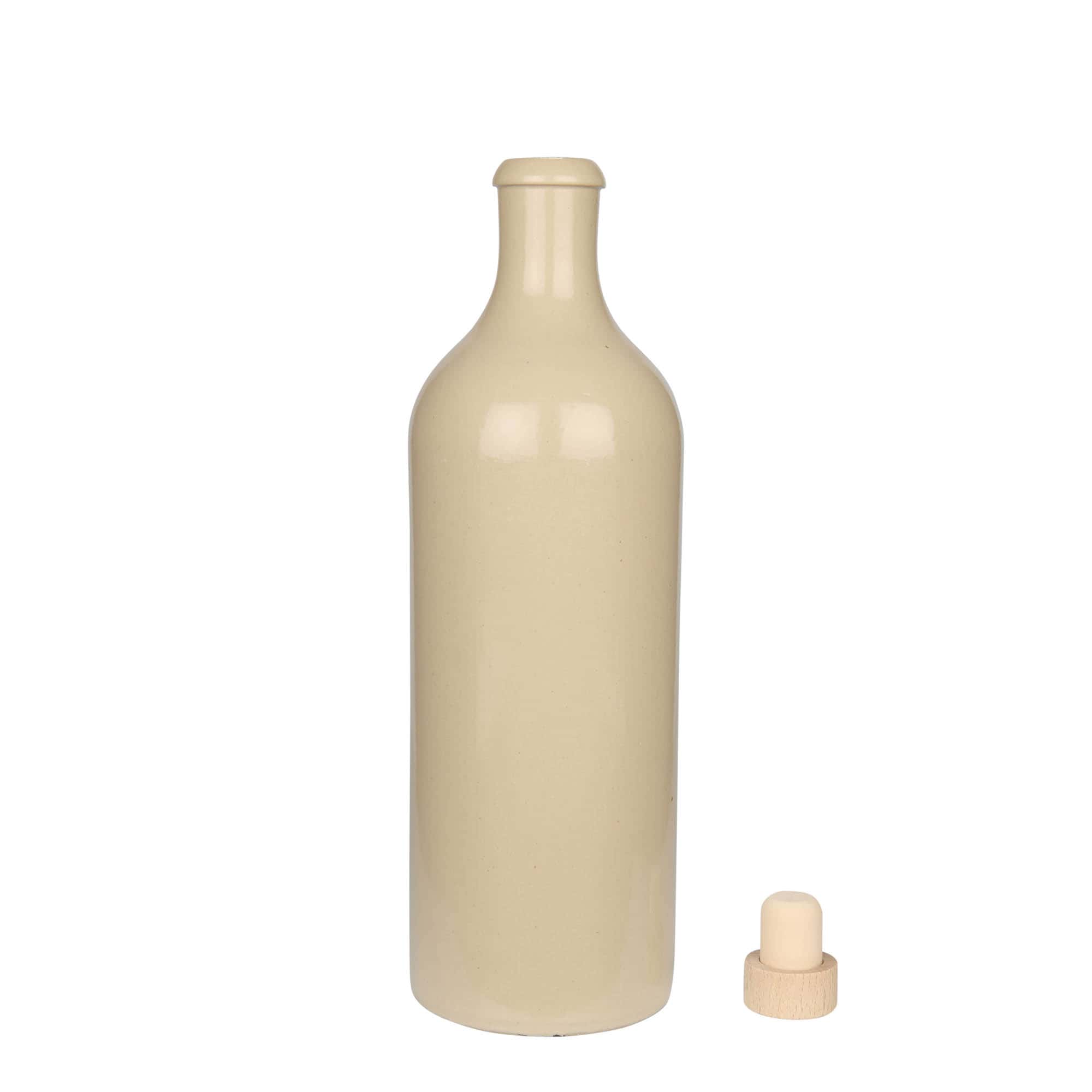 Boccale da 750 ml, gres, beige, bocca: sughero