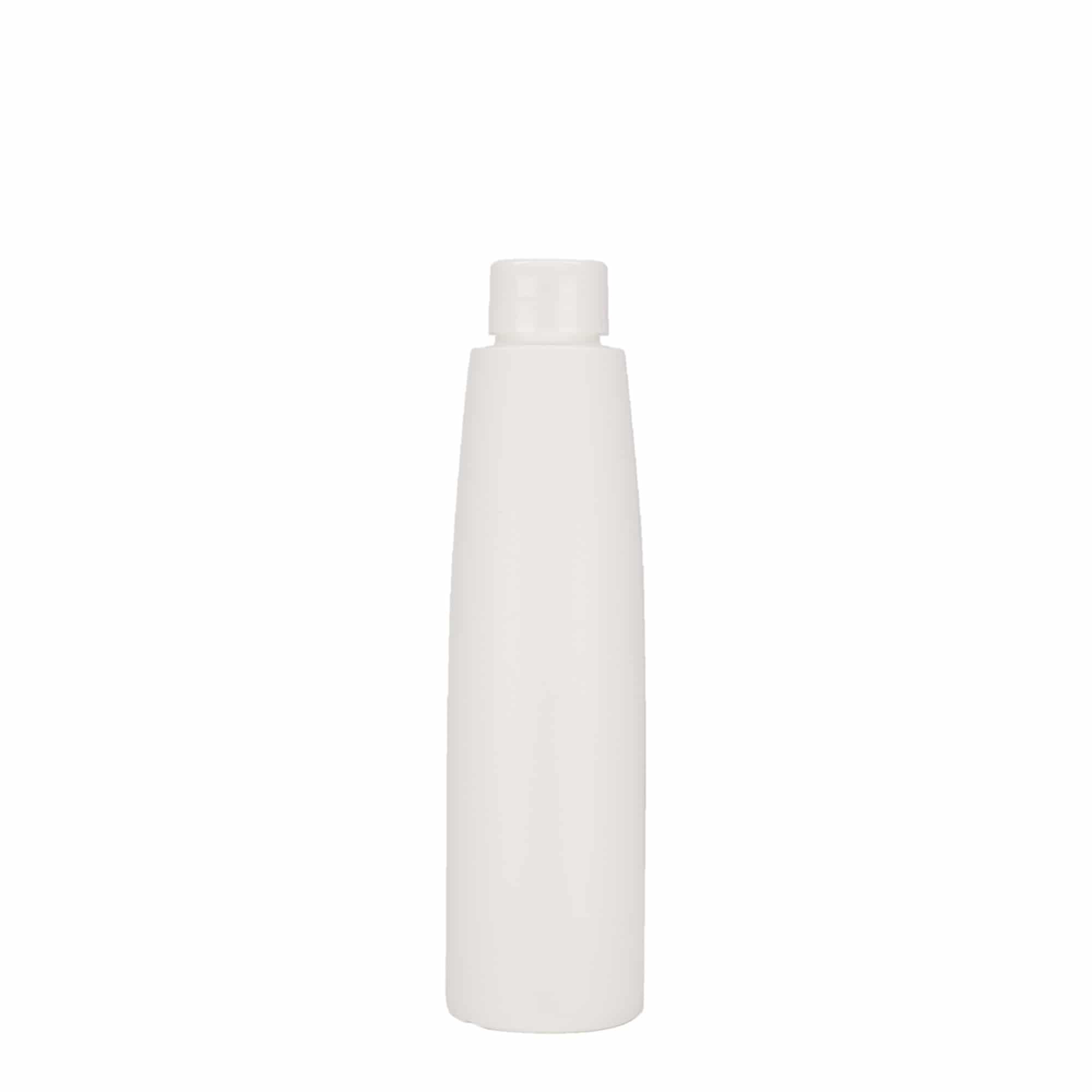 Bottiglia in plastica da 200 ml 'Donald', HDPE, bianca, bocca: 24/410