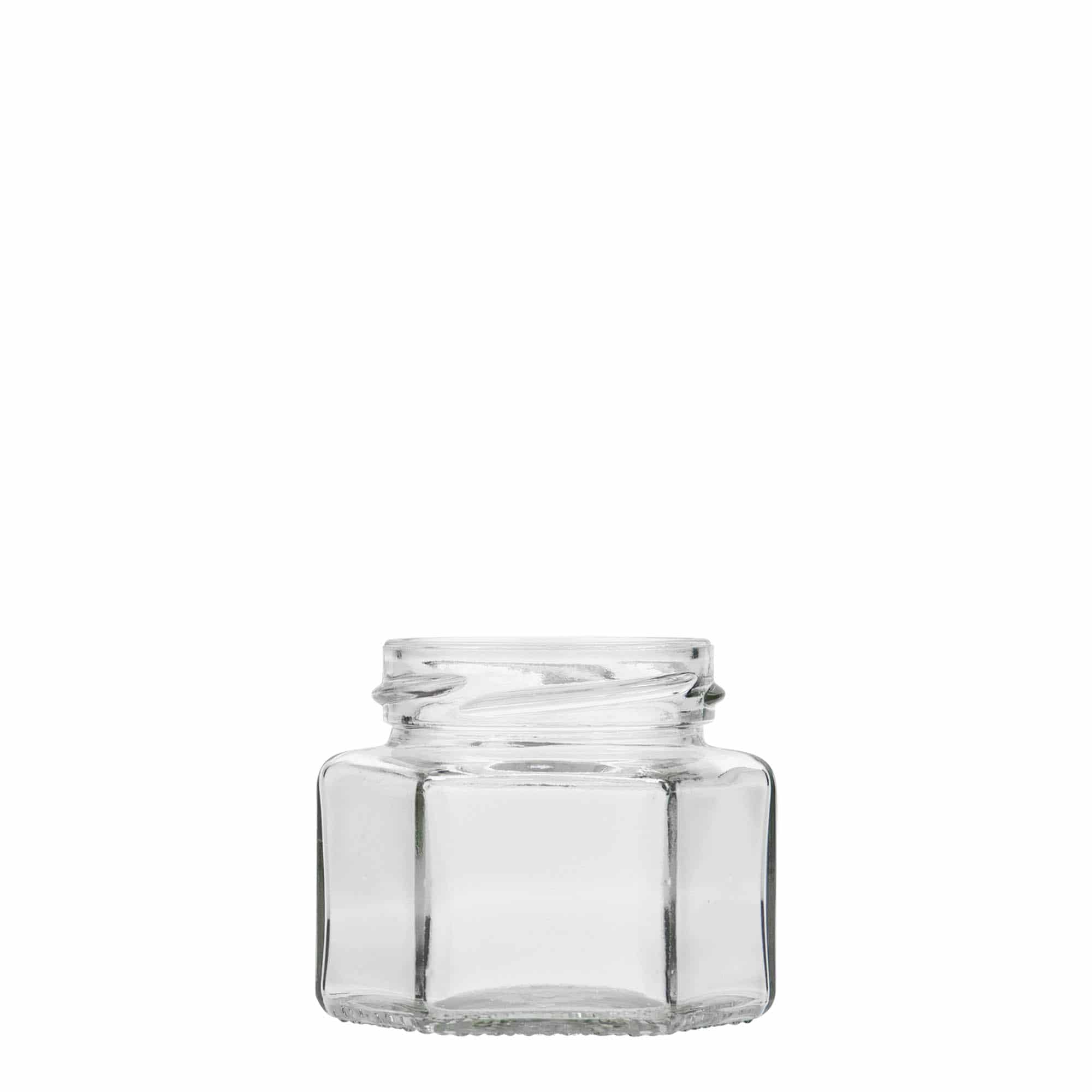 106 ml Vasetto esagonale, vetro, imboccatura: Twist-Off (TO 53) 106 ml Vasetto esagonale, vetro, imboccatura: Twist-Off (TO 53)