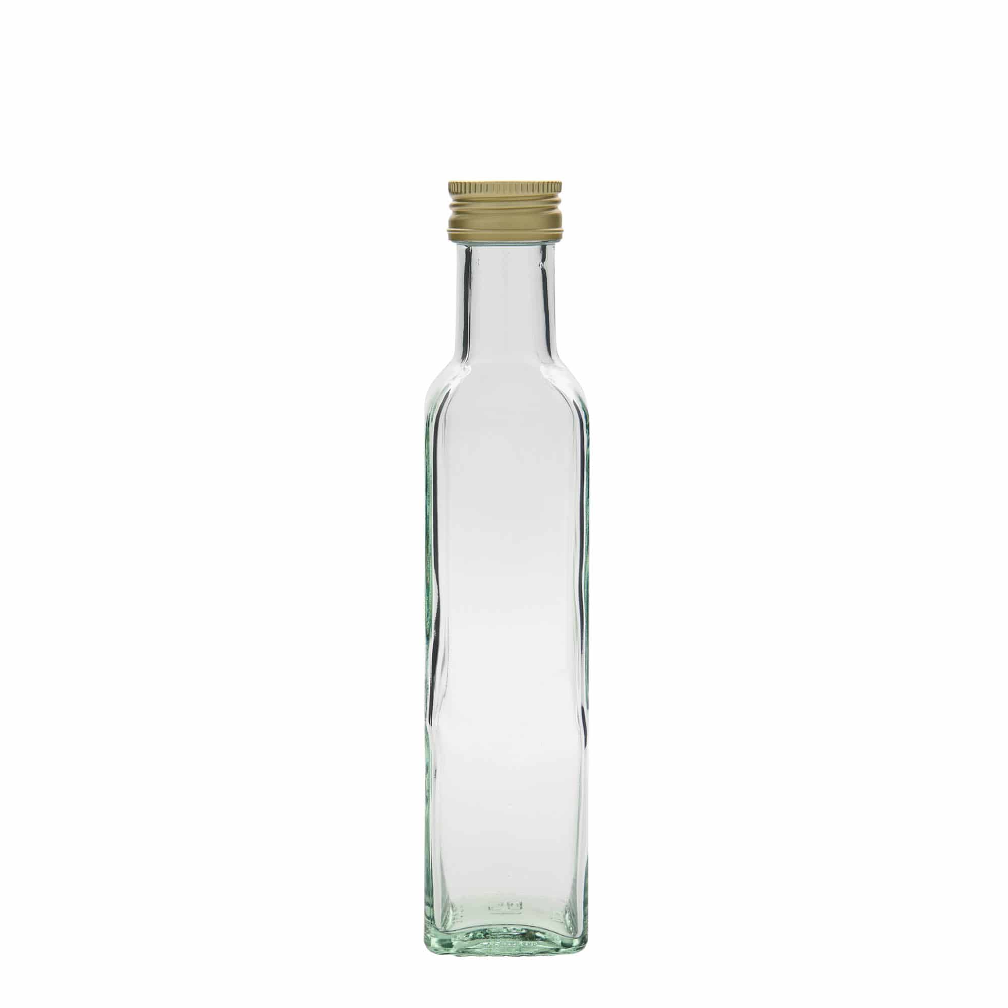 Bottiglia di vetro da 250 ml 'Marasca', quadrata, bocca: PP 31,5