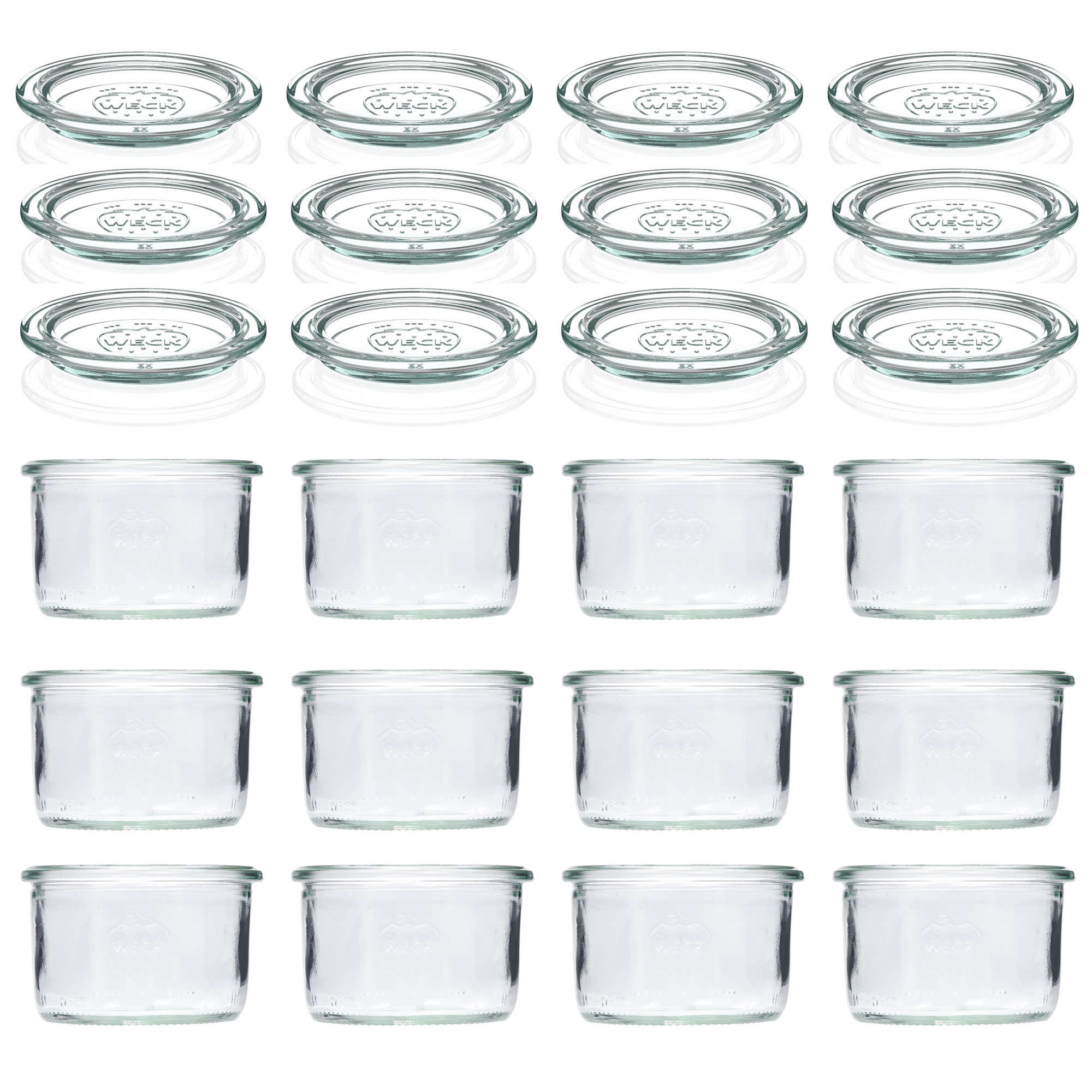 12x 200 ml vaso WECK a bocca larga con coperchio in vetro RR 80