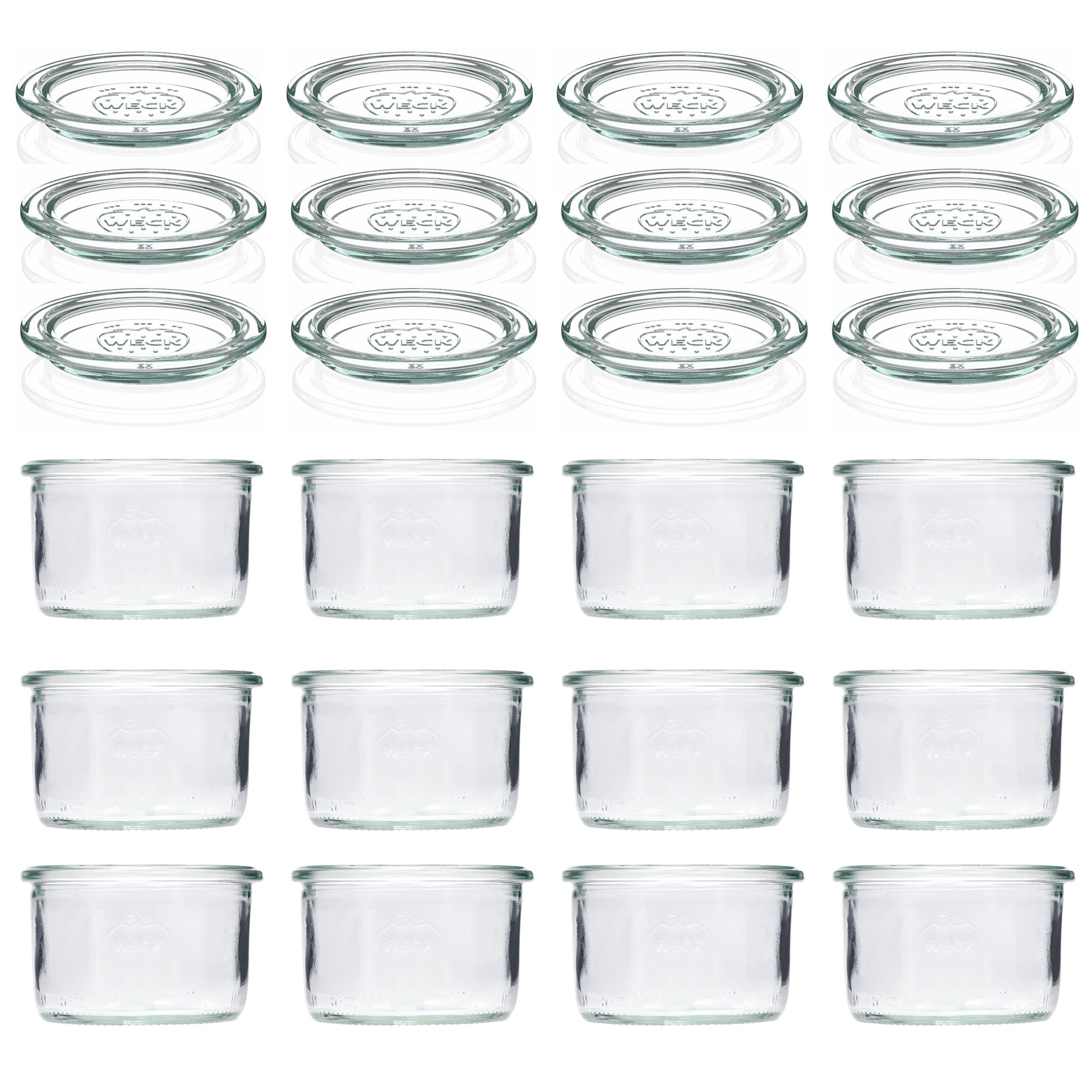 12x 200 ml vaso WECK a bocca larga con coperchio in vetro RR 80