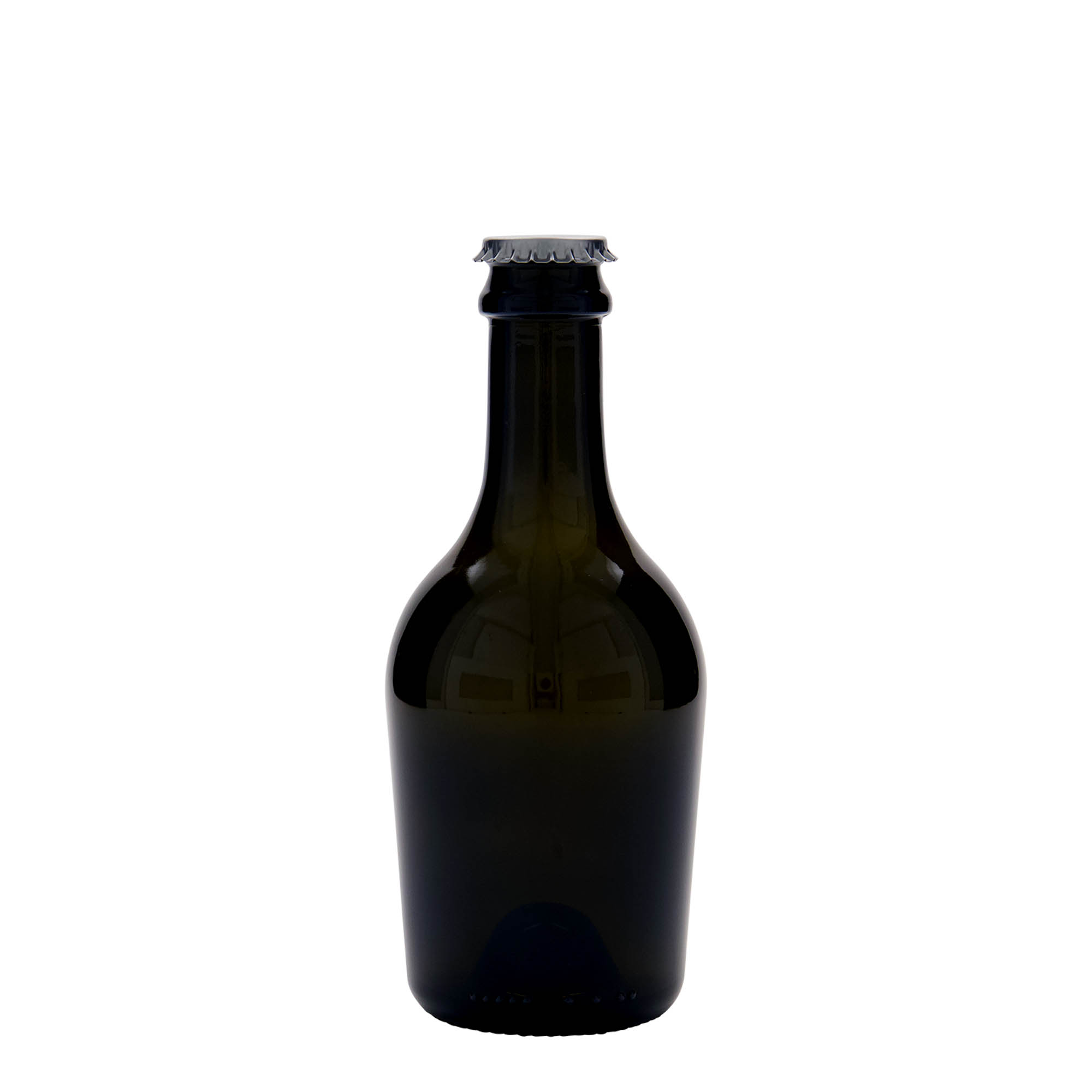 Bottiglia da 330 ml per birra/spumante 'Butterfly', vetro, verde antico, bocca: tappo corona